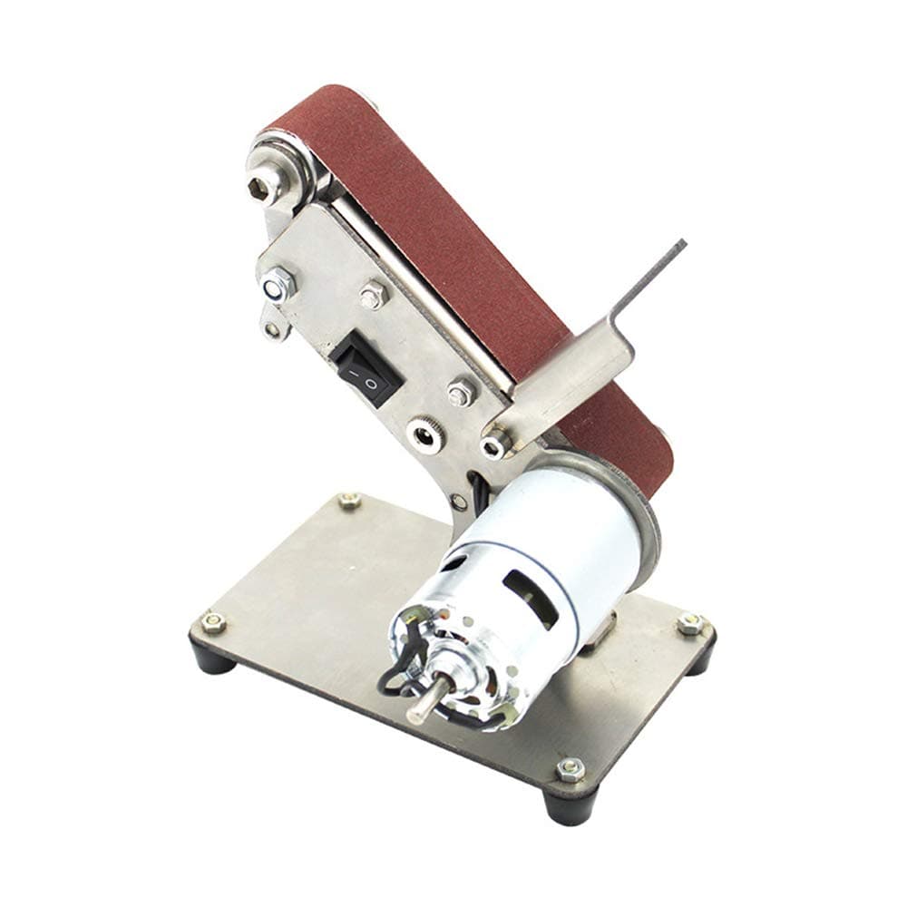 DC 12-24V DIY electric multi-function sander Small grinding machine Bench polishing machine Micro polishing machine Mini belt machine 7000rpm