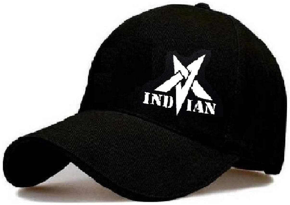 India Star Baseball Cap Black