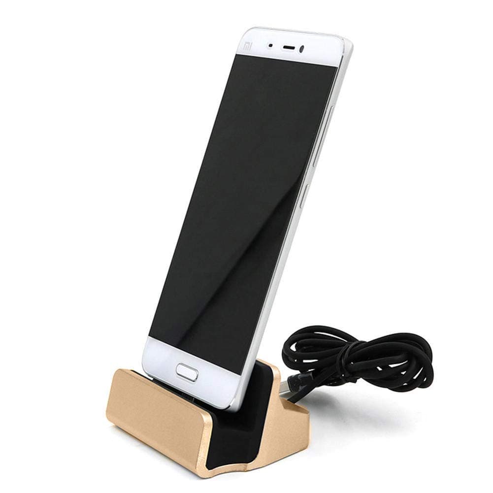Type C Charging Dock Stand Station Desktop Charge and Sync Dock Compatible with Letv, Lumia 950, Moto Z Play, Samsung Galaxy 8, Huawei P9 Plus, Honor V8, MI and More - Gold