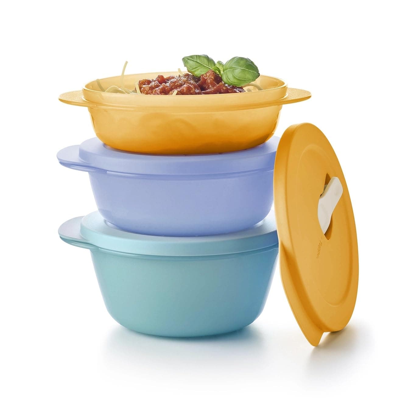 Essentials Store, Serve & Go Medium 3 Piece Bowl Set - Food Storage - Durable & Portable Container - Great for Preparing & Serving - Keep Food Fresh - Easy to Stack - Air Tight Lid