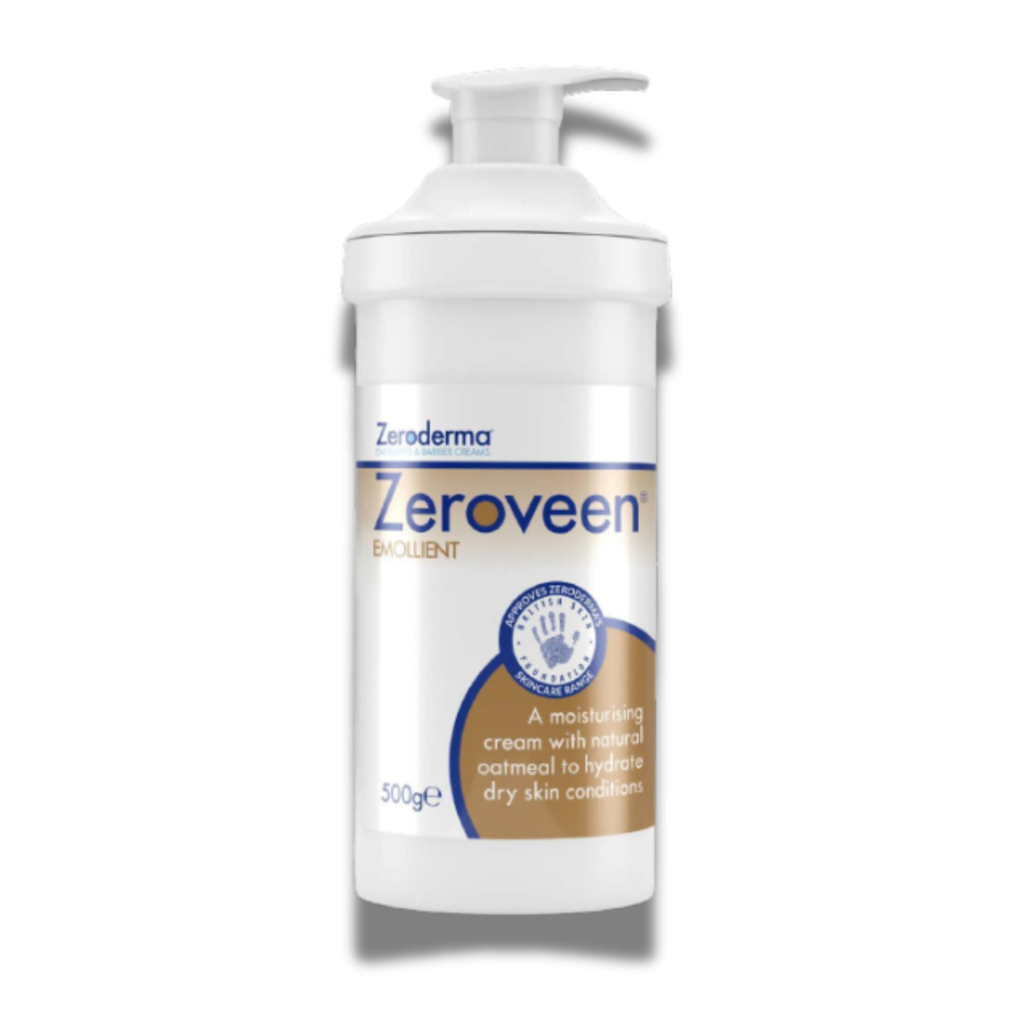 Zeroveen Emollient Cream, 2-in-1 Moisturiser & Soap Substitute, with Natural Oatmeal, Hydration for Dry Skin such as Eczema & other Dry Skin Conditions. 500g