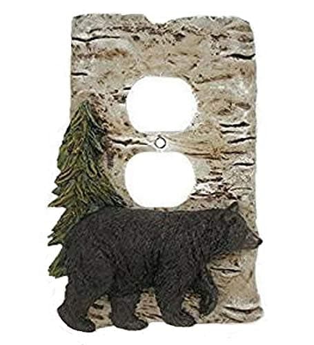 Black Bear and Pine Tree Outlet Cover