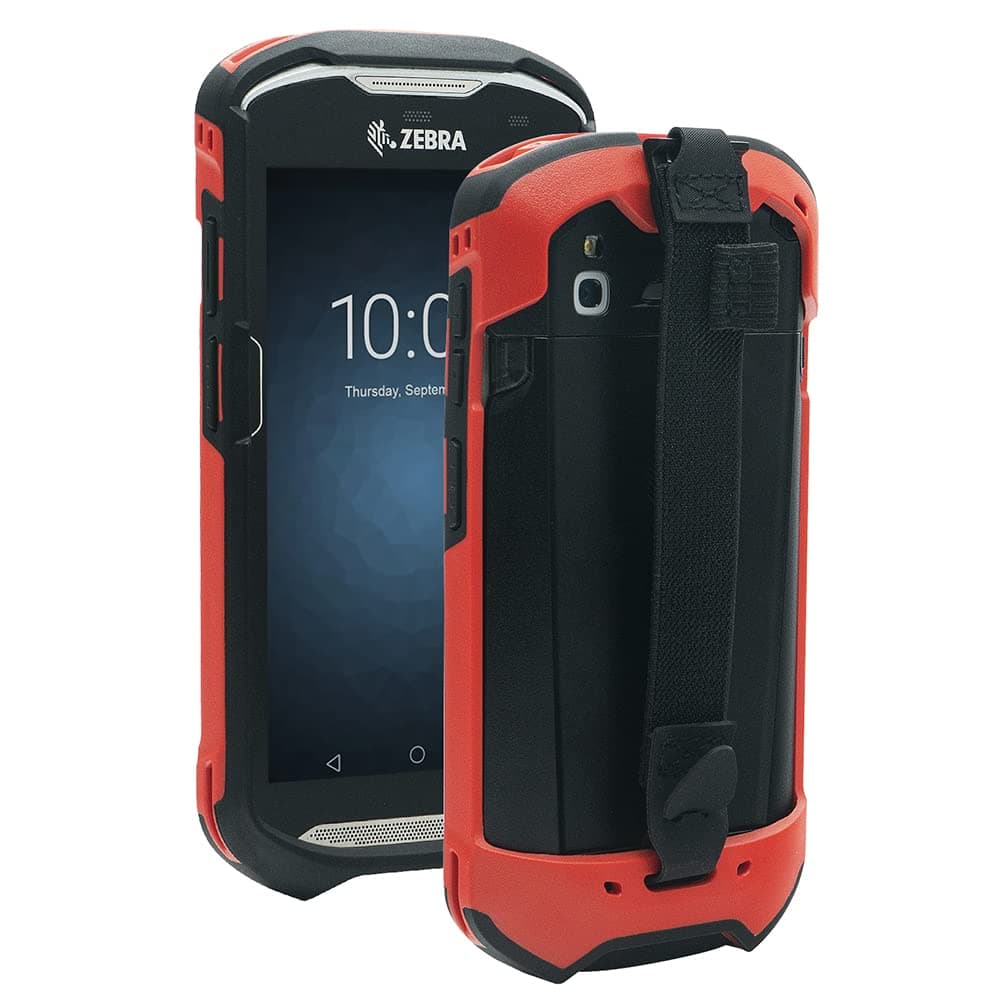 Protective Cover Bumper Case Rugged Boot with Hand Strap for Zebra TC51 TC510K TC52 TC56 TC57 (Red)