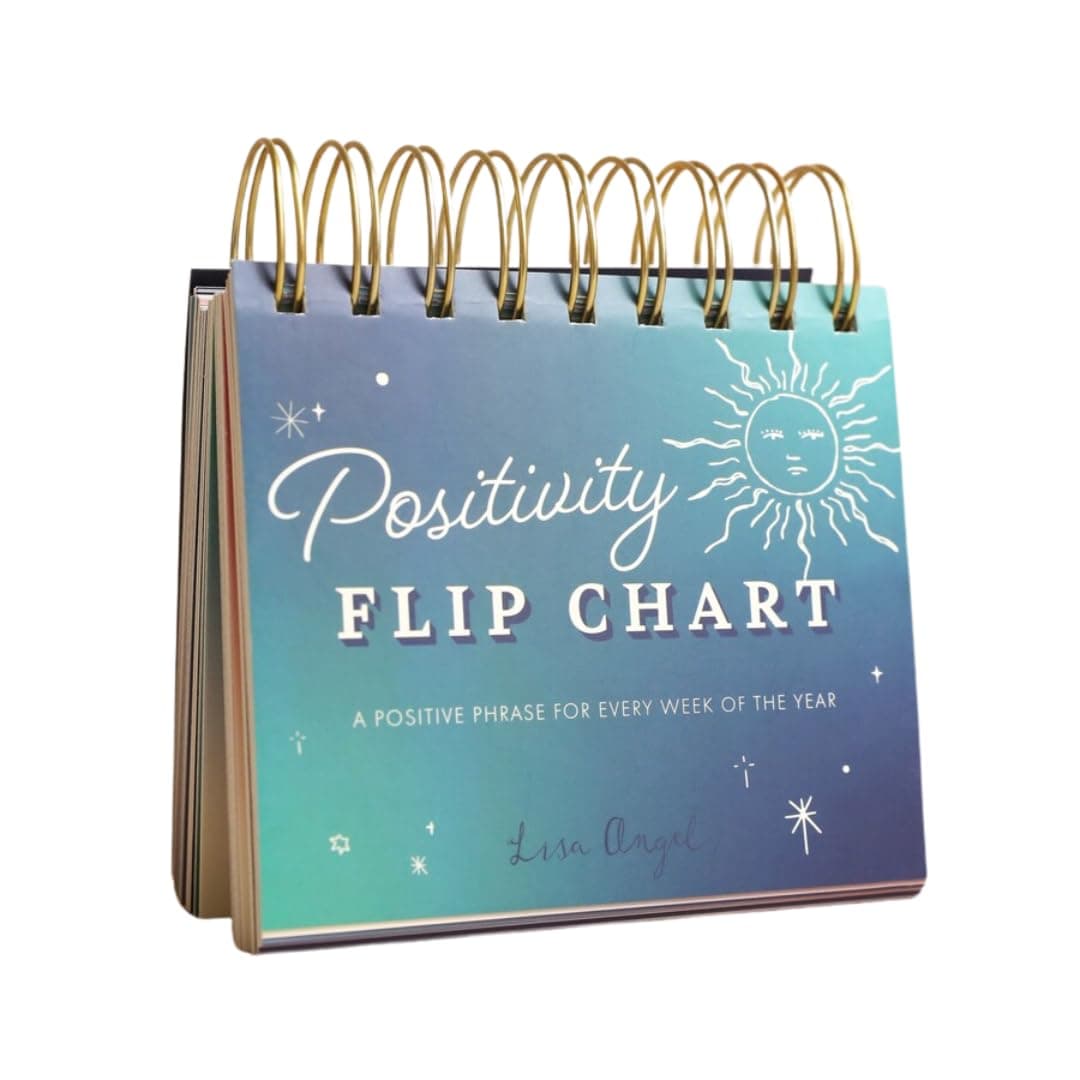 Celestial Positivity Flip Chart Desk Pad | Optimistic Thinking and Self Empowerment for Every Week of The Year