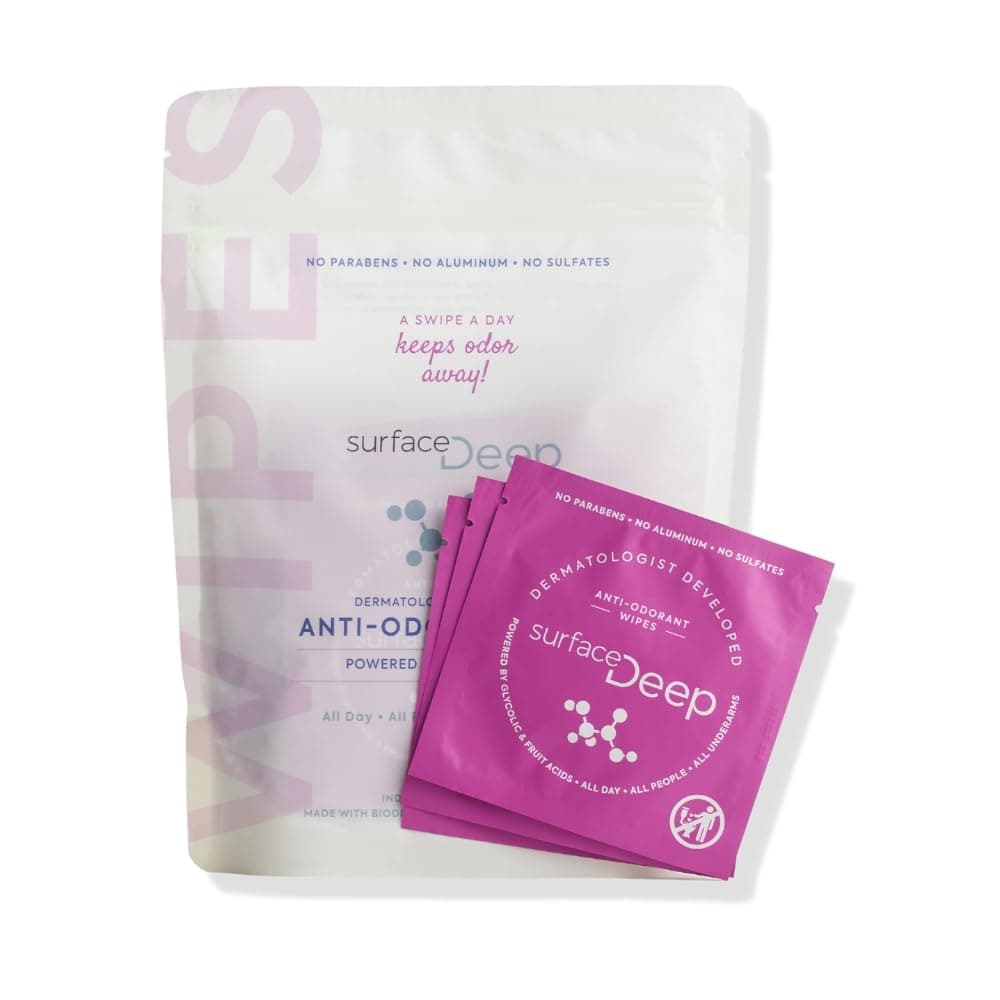 Deodorant Wipes, Dermatologist Developed & Patented, Anti-Odorant Body Wipes, Natural Formula, Travel Friendly Deodorant, Perfect for Travel Women/Men, Individually Wrapped, 30PK