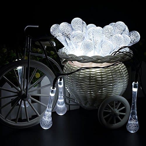 Cool White Color 30Led LED Solar Water Drop String Light For Christmas Party Garden Tree Decorative LA set017