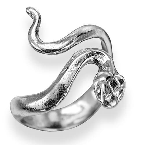 Wellstone Adjustable Snake Ring in Sterling Silver