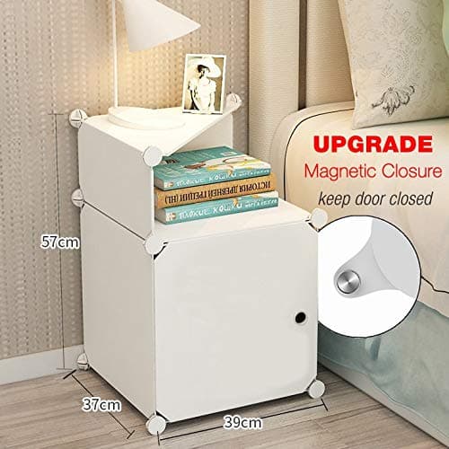 BECCOBEAT bedside table night stand end table side tables bed side nightstand set for bedroom with storage small cabinet portable DIY Cabinet nightstand (white)