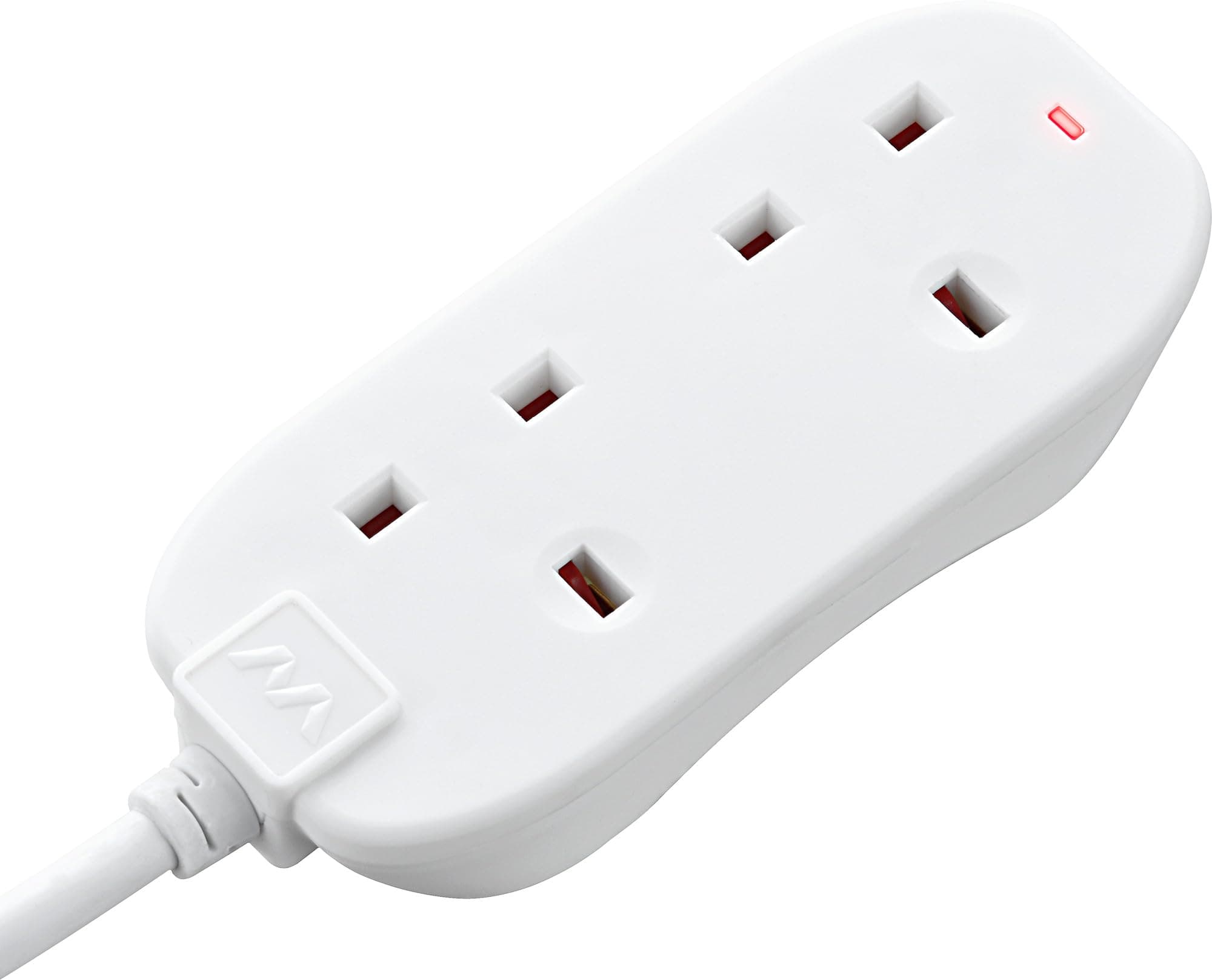 Masterplug BTN10-MP Two Socket Long Extension Lead, 10 Metres, White