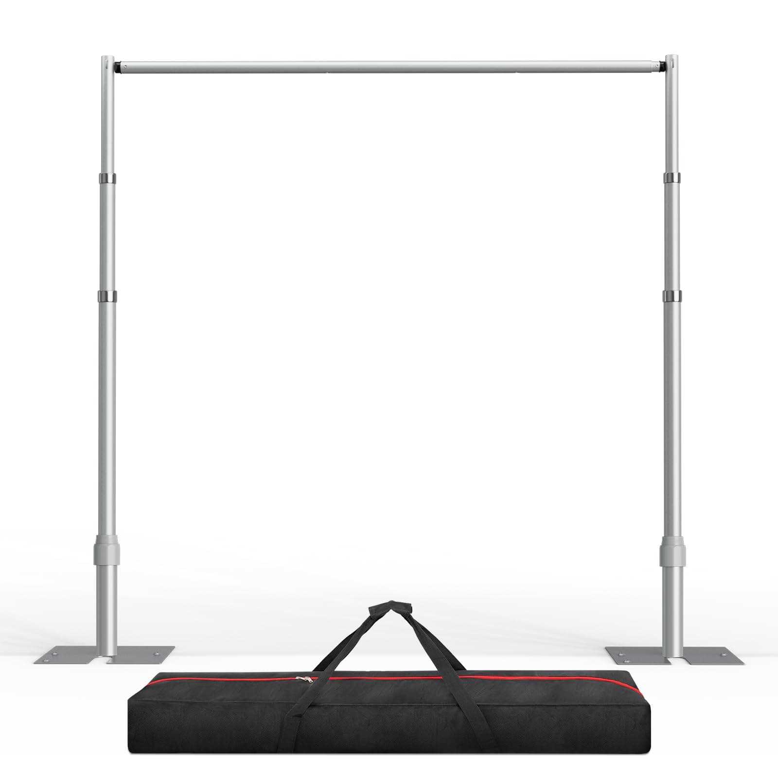 Pipe and Drape Backdrop Stand Kit,8.9x10ft/ 2.7x3m Heavy Duty Background Holder, Adjustable Metal Back Drop Frame for Wedding Birthday Party Banquet Decorations - Sliver