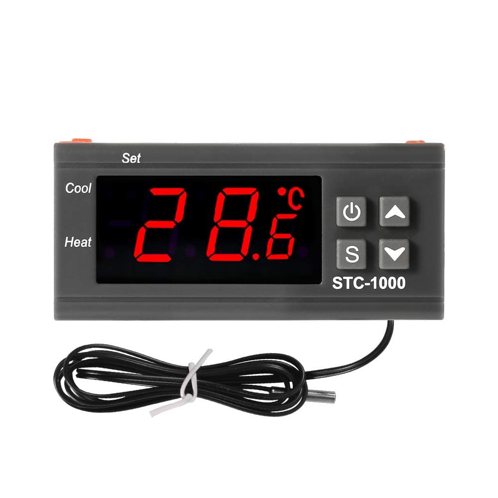STC-1000 Digital LED Temperature Controller Cooling Heating Centigrade Thermostat 2 Relays LED Output with NTC Sensor Probe 15720-1
