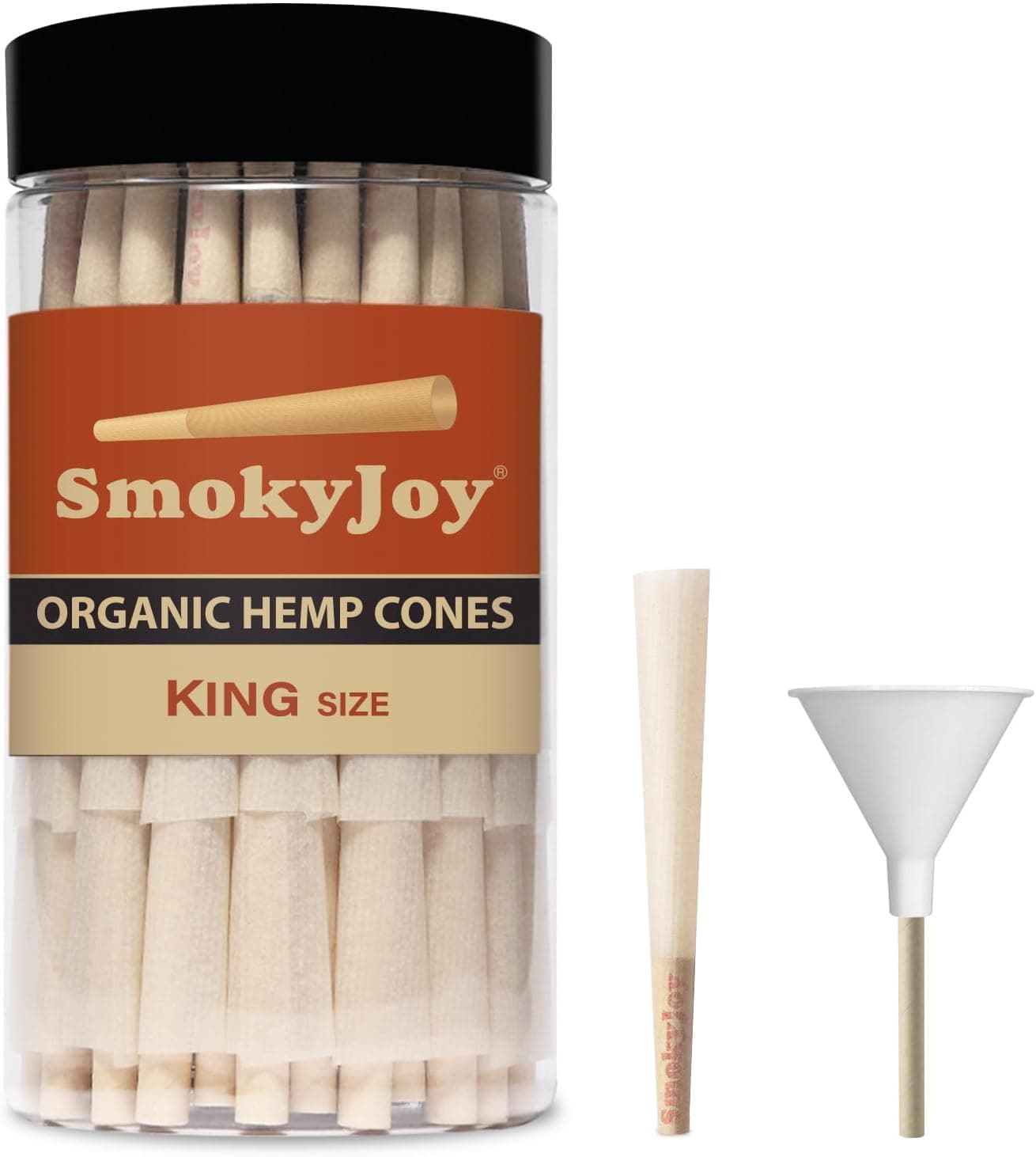 50 Pack King Size Cones - Pre Rolling Rolled Preroll Papers with Filter Tips and Packing Tubes Included