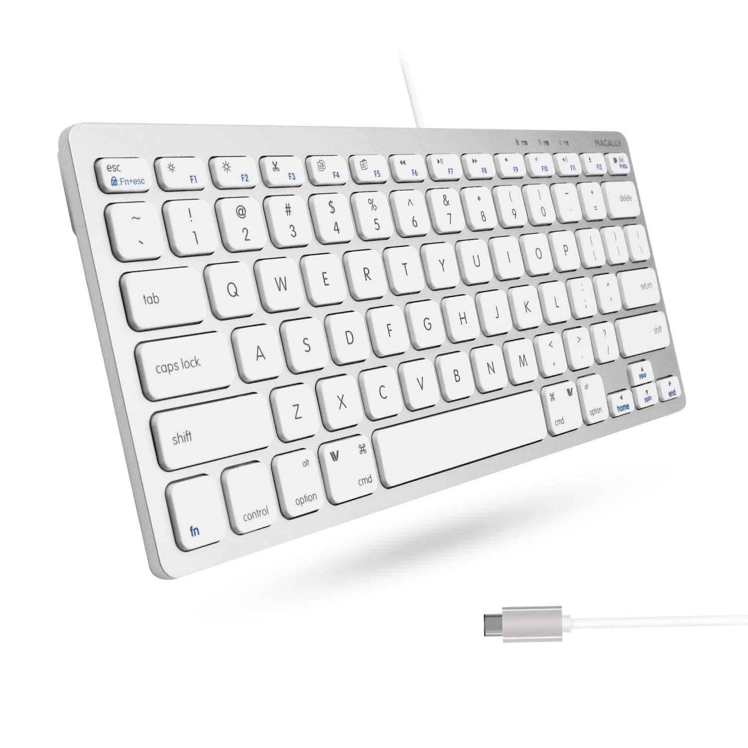 Small USB C Keyboard - Plug & Play Compatible Wired Apple Keyboard for Mac mini, MacBook Pro/Air, iMac, iPad, Windows, Chromebook with USBC Port - Compact & Mini USB Type C - Silver