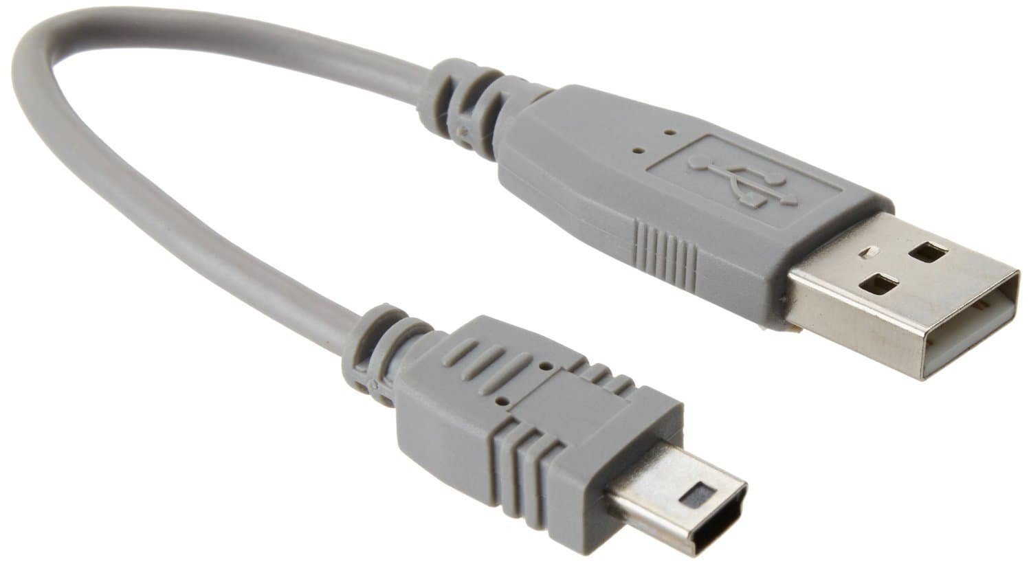 StarTech.com 6 in. USB to Mini USB Cable - USB 2.0 A to Mini B - Gray - Mini USB Cable (USB2HABM6IN), 6 inch/15 cm