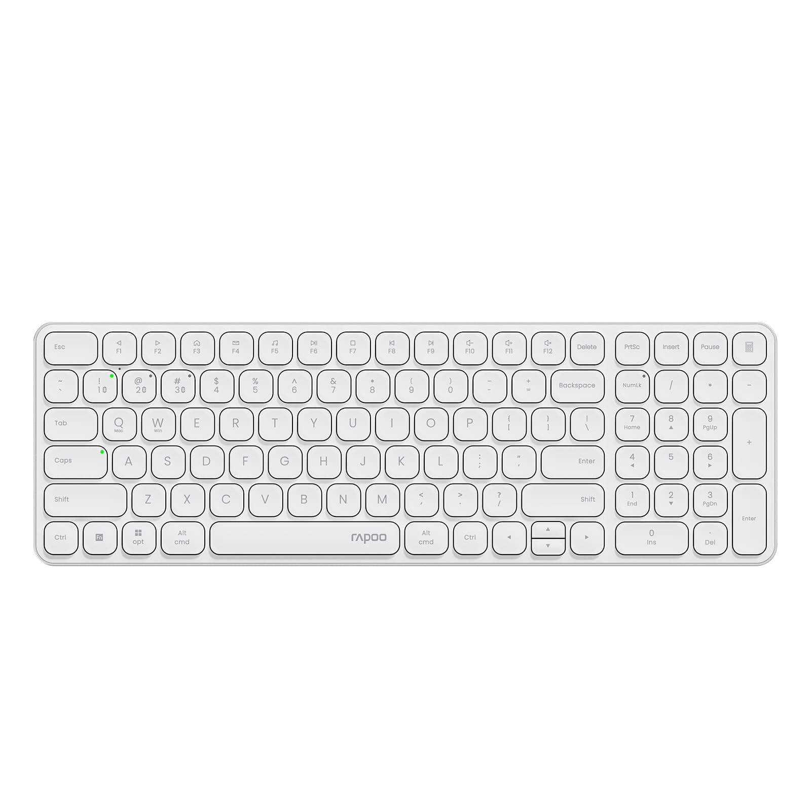 Rapoo E9310M Wireless Keyboard for Mac/iPad/PC, Multi-Device Bluetooth Keyboard with Number Pad, Low-Profile, Quiet Typing, 99-Key, Battery Powered, Support 4 Devices for Windows, Linux, Chrome, Mac