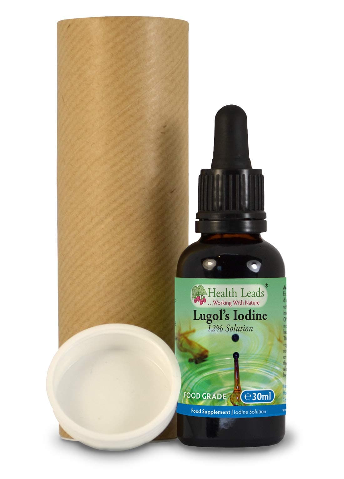 Health Leads Lugols 12% Iodine Solution, High Strength, True 12% Liquid Formulation, Bulb Pipette for Easy & Accurate Dispensing, Formulated & Made in Wales… (30ml)