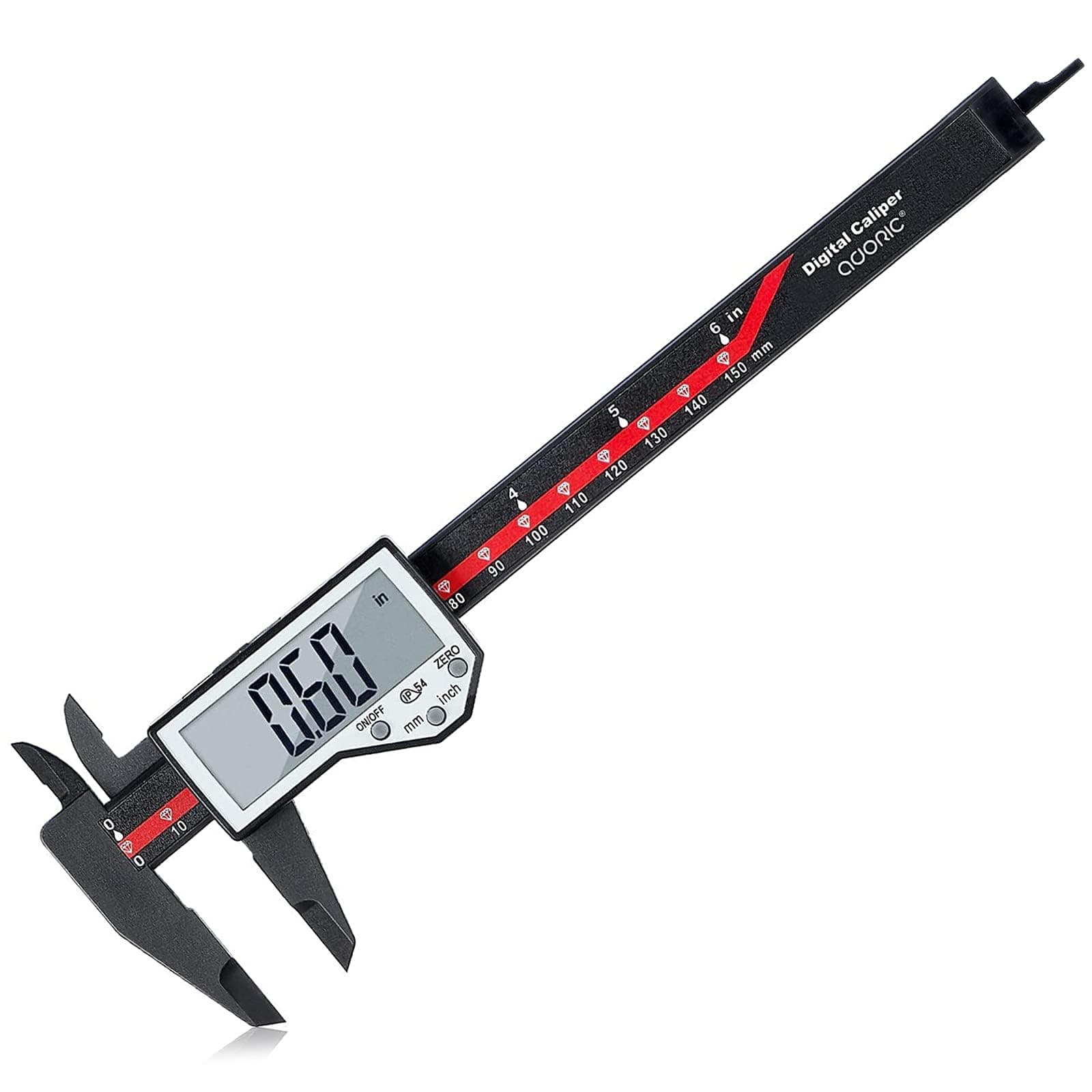 Digital Caliper, 0-6" Electronic Caliper Auto - Off Feature with Large LCD Screen Vernier Caliper Conversion Measuring Tool for Length Depth Inner Outer Diameter Measuring