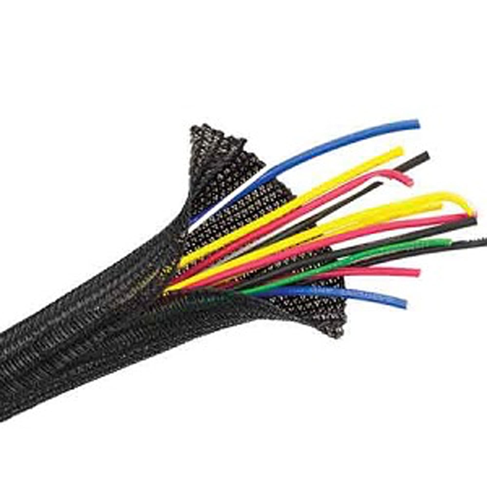 1/8" Split F6 Braided Cable Sleeving Wrap, Split Loom, Techflex (50FT)