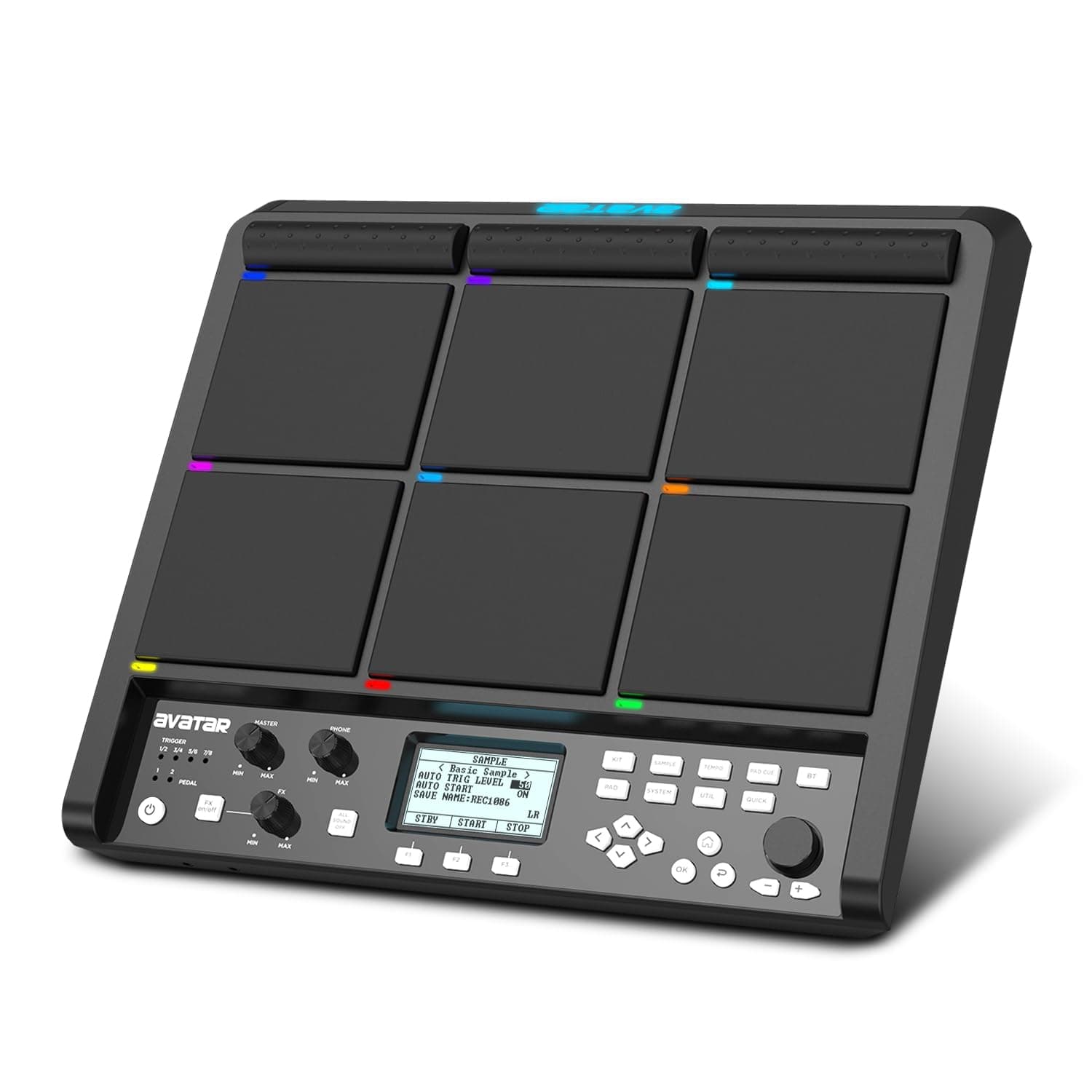 PD708 Sample Pad Sampling Machine, With 9 Triggering Drum Pads, 32 GB Storage, Onboard FX, Customizable LEDs