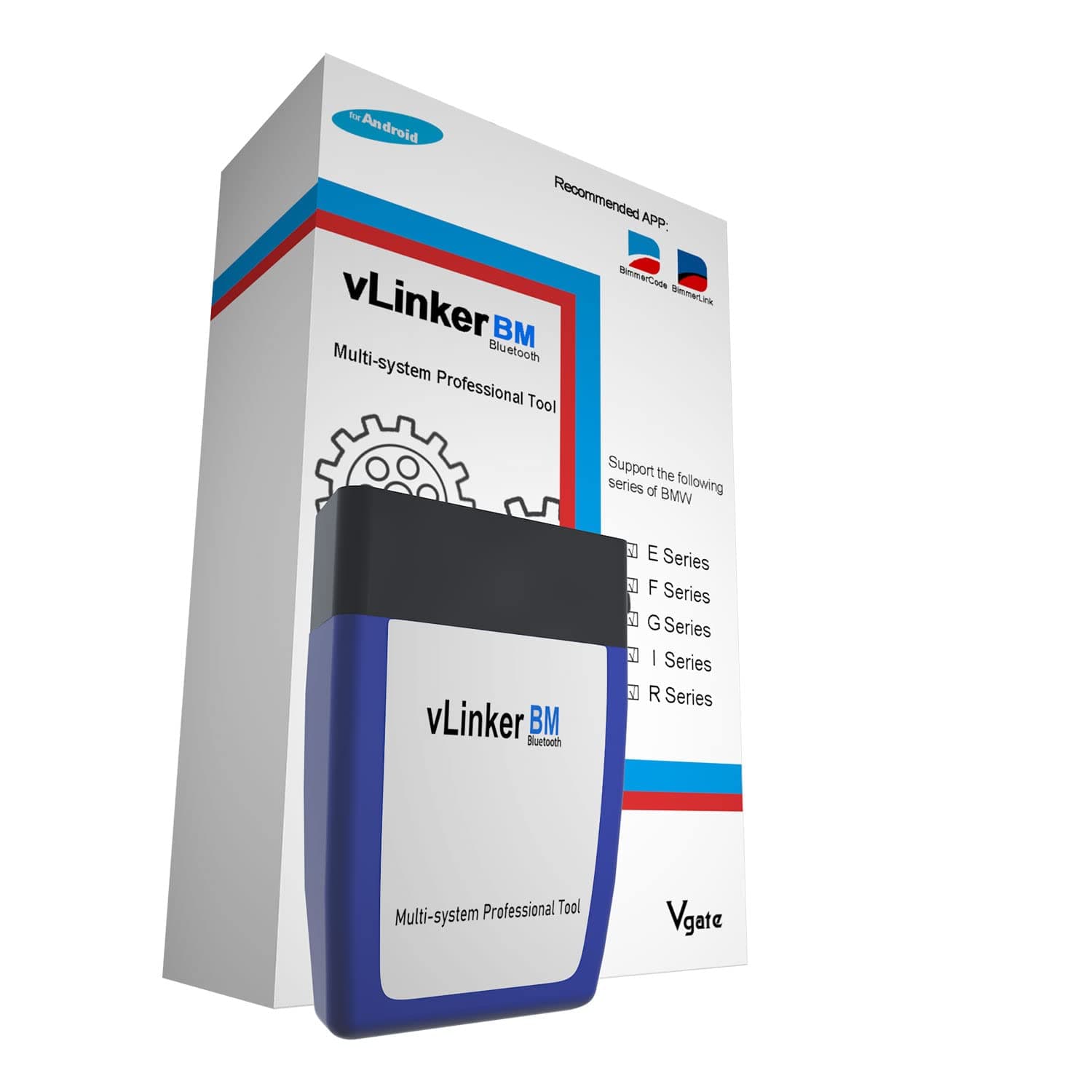 OBD2 Bluetooth Scanner vLinker BM Bimmercode Diagnostic Tool for BMW/Mini, Work with Android and Windows only