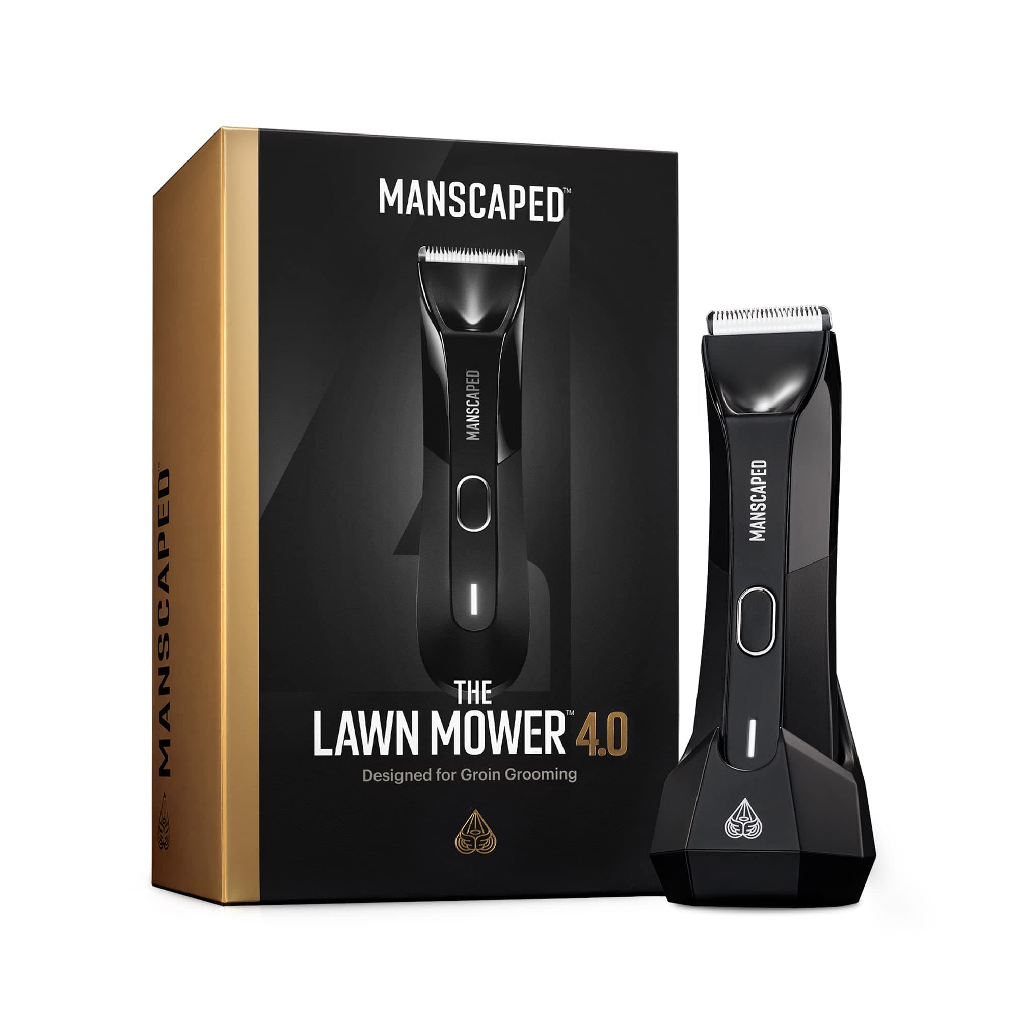 MANSCAPED® Electric Groin Hair Trimmer, The Lawn Mower® 4.0, Replaceable SkinSafe® Ceramic Blade Heads, Waterproof Wet/Dry Clippers, Rechargeable, Wireless Charging, Ultimate Male Hygiene Razor