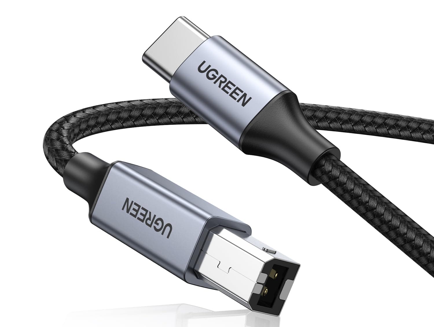 - UGREEN Printer Cable USB C to B 2.0 Scanner Cord Nylon Braided Wire Compatible with Epson HP Brother Lexmark Printers Yamaha Digital Piano Midi Keyboard DAC iPhone 17 2M (Grey)