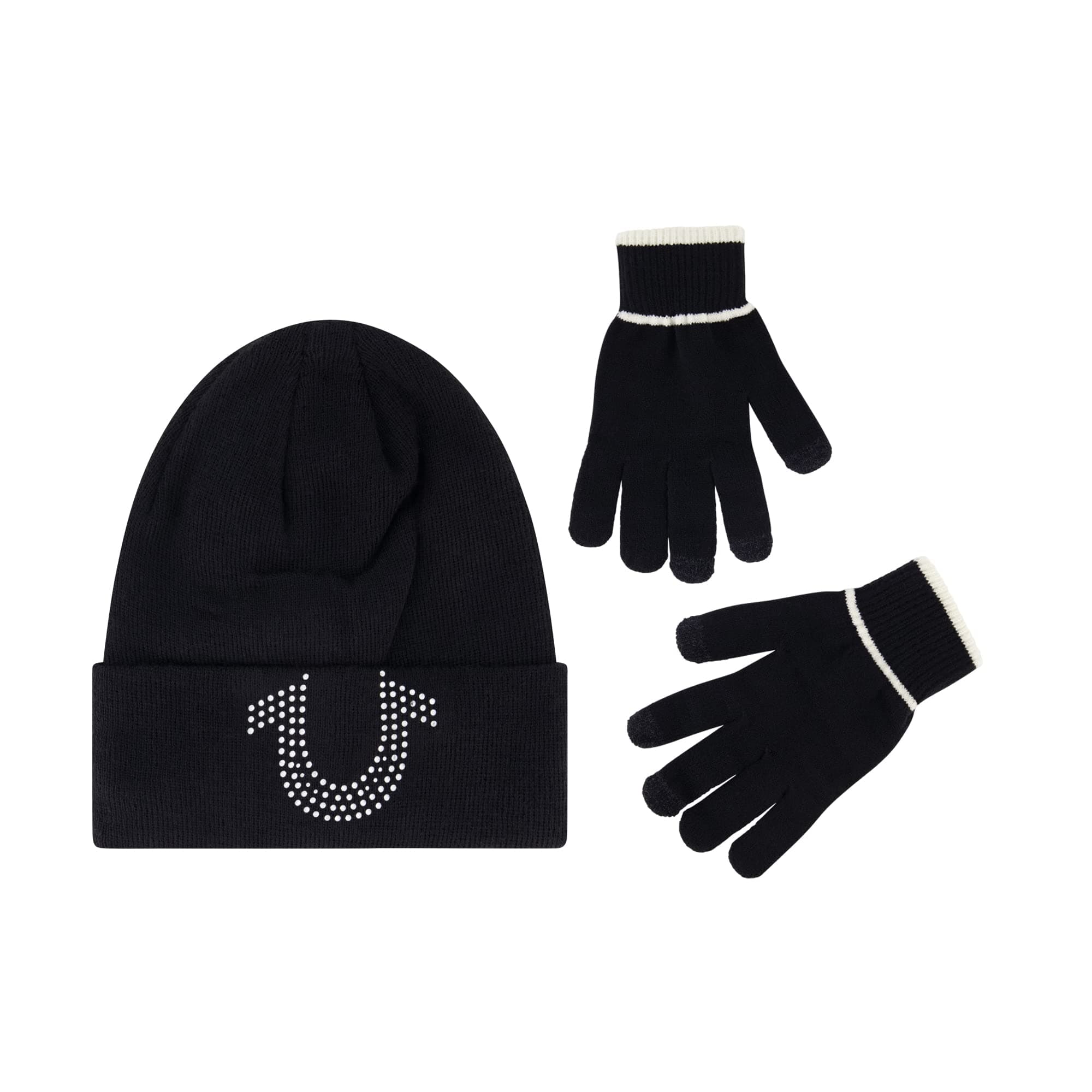 Beanie Hat and Touchscreen Glove Set