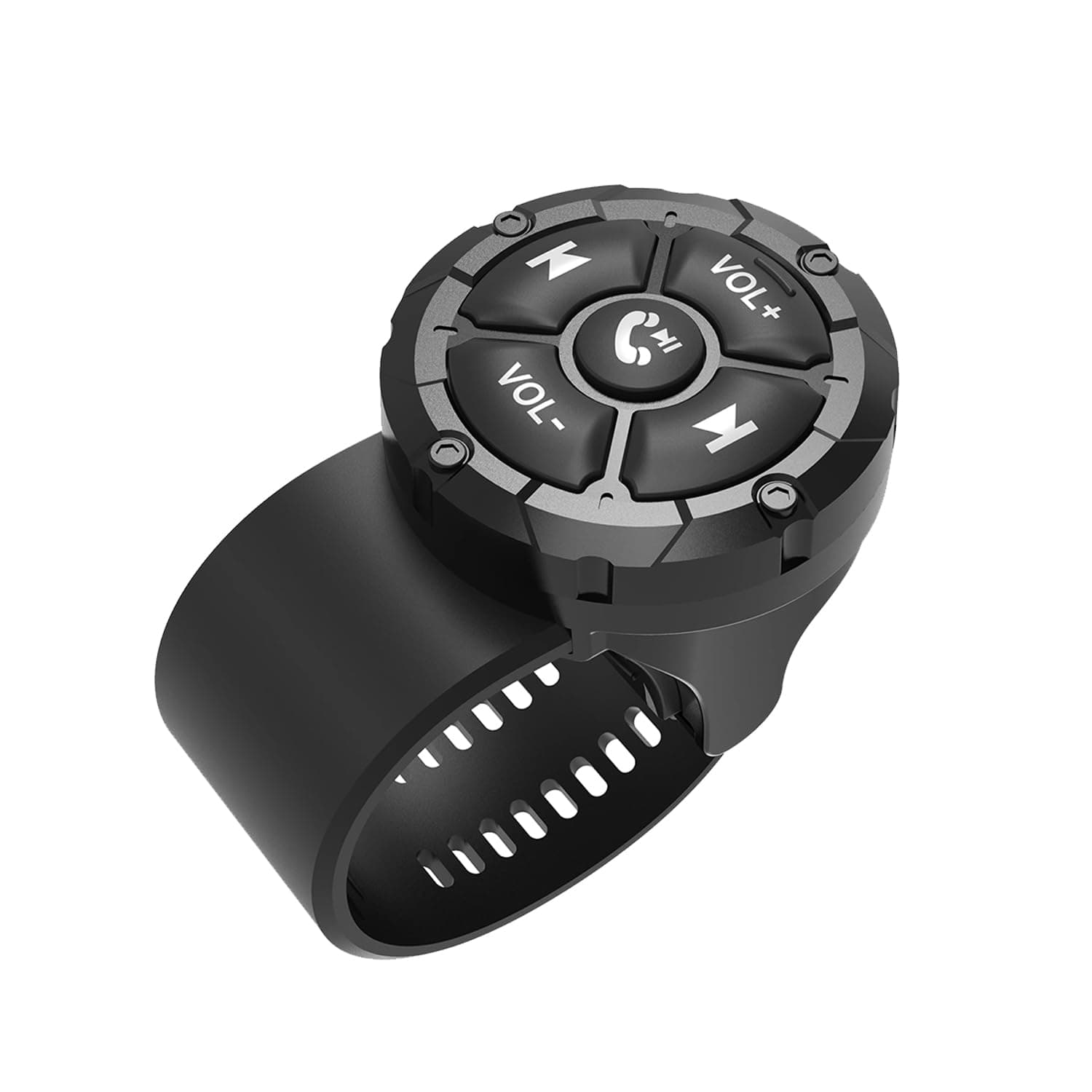 Bluetooth Media Button Remote,Adjustable Direction Waterproof Wireless Music Controller for Car Bike Motorbike,Steering Wheel Control Button Compatible for iPhone/Android Device Black 