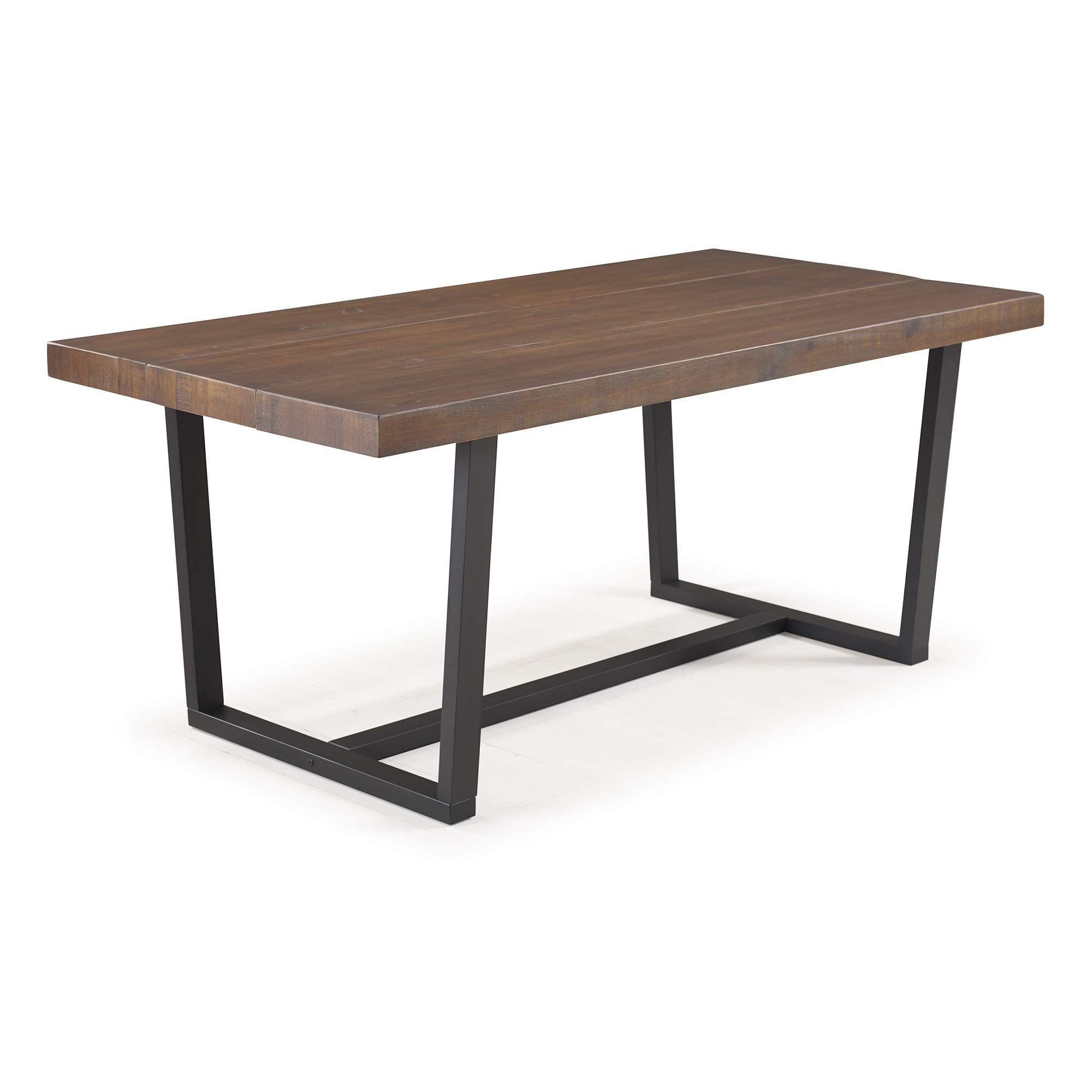Walker Edison Durango Distressed Solid Wood Dining Table, 72 Inch, Mahogany