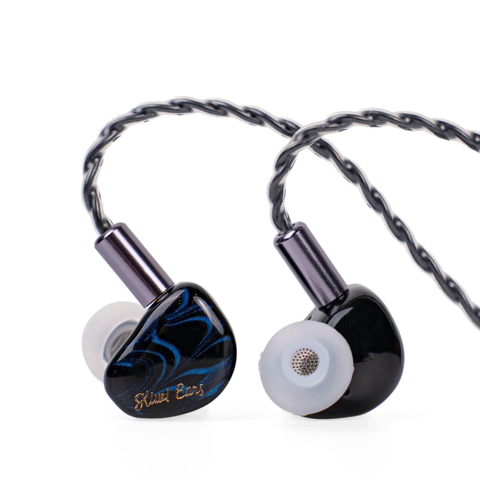 Kiwi Ears Cadenza 10mm Beryllium Dynamic Driver IEM 3D Printed with Detachable Interchangeable Plug 0.78 2pin 3.5mm IEM Cable for Musician Audiophile (Blue)
