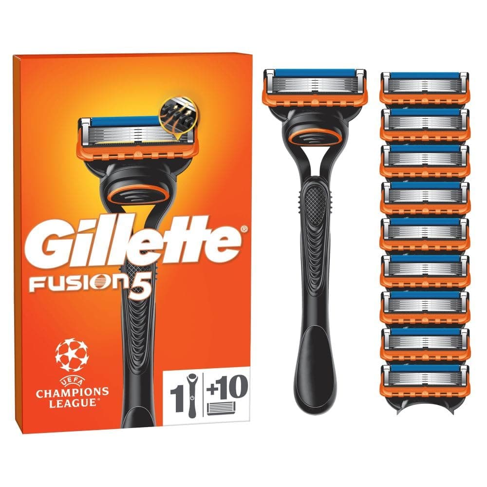 Fusion5 Razor for Men, 1 Gillette Razor, 10 Blade Refills