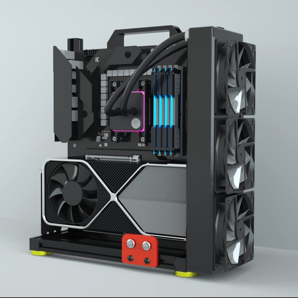 DIY Computer Motherboard Case Rack, Test Bench Computer Case PC Test Bench,Vertical Overclocking Open Aluminum Frame Chassis Rack, Creative Personality ATX/M-ATX/ITX Open Chassis (EATX)