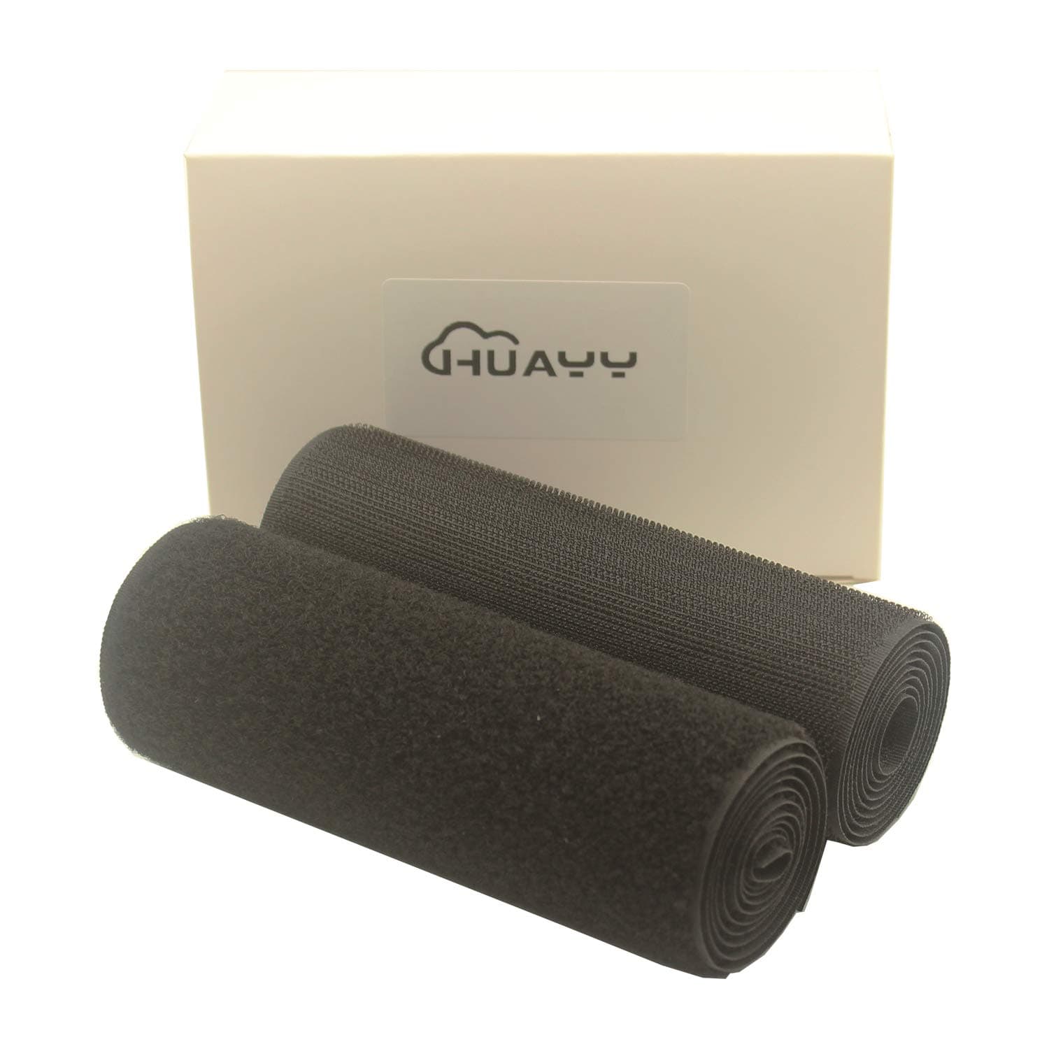 Sew on Hook and Loop Style,Non-Adhesive Nylon Strips Fabric,Black,6 Inches Width 1 Yard Length(6in x 1yd)