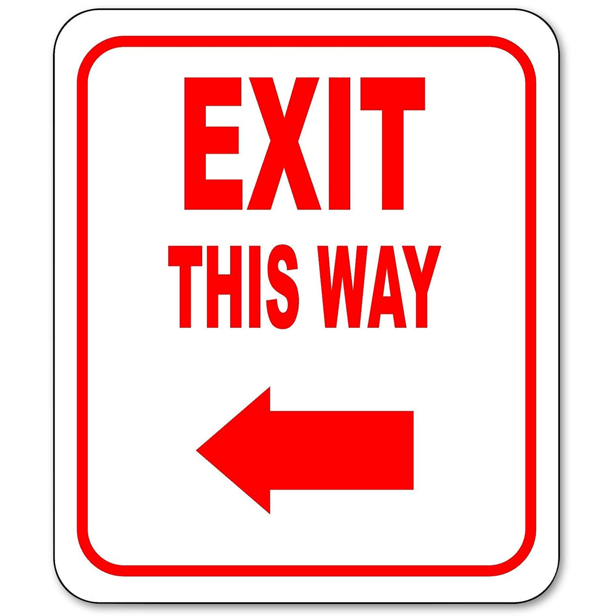 Work House Signs Exit This Way - Left Arrow - Direction for Exit , Aluminum For Business - Exit for Bar, Coffee Shop - Retail Store - Indoor Outdoor Aluminum - 8.5" X 10"