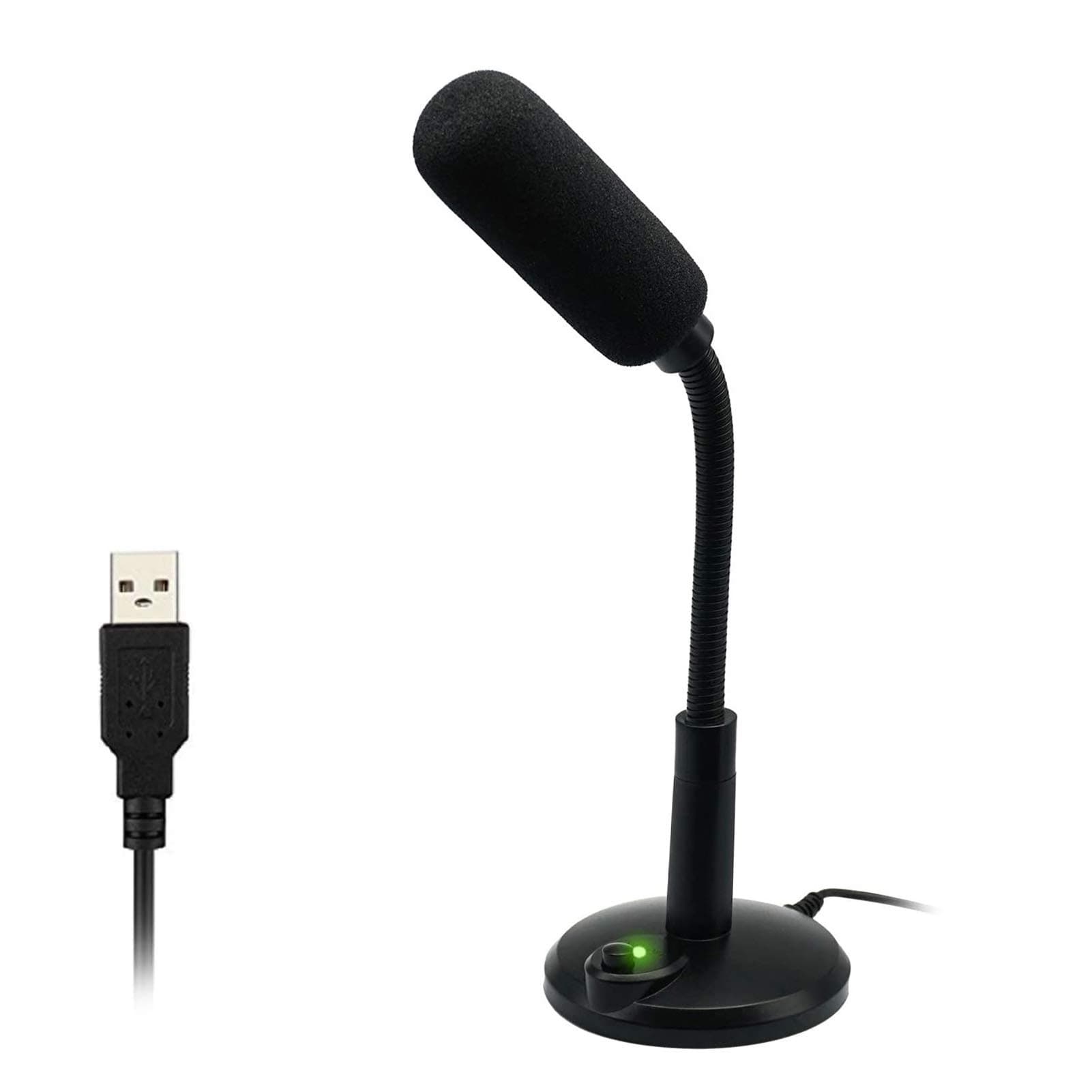 Computer Microphone,PC Microphone Plug & Play Home Studio USB Microphone for Desktop/Laptop/Notebook,Recording for YouTube,Podcasting,Gaming,Online Chatting,Black