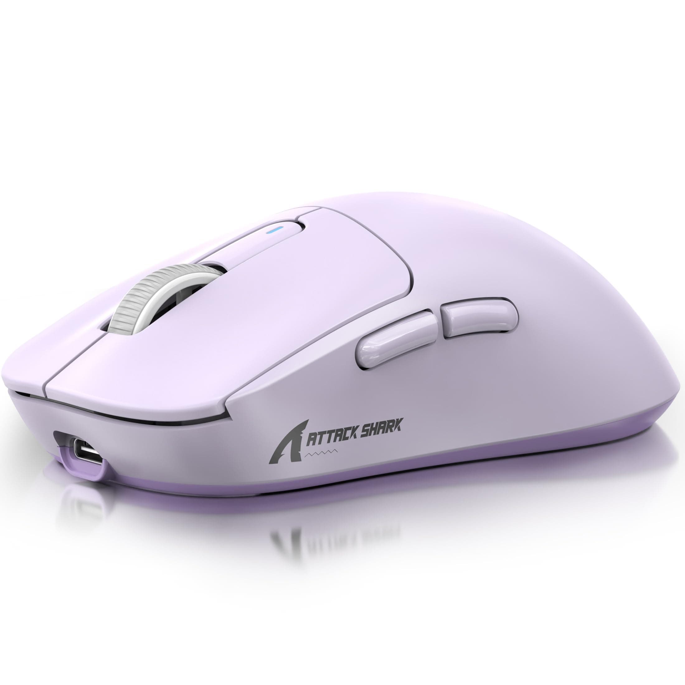 ATTACK SHARK X3 Wireless Gaming Mouse, 49g Ergonomic Computer Mouse, Triple Modes PAW3395 26K DPI Optical Sensor, 200h Battery Life, Programmable Buttons, Gaming Accessories for PC/Laptop/Mac (Purple)