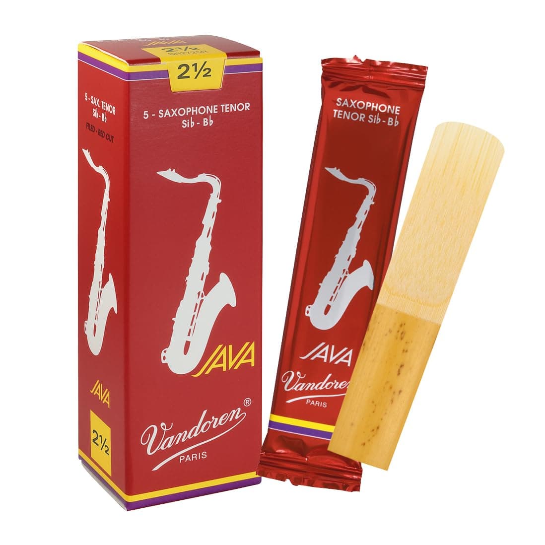 SR2725R Tenor Sax JAVA Red Reeds Strength 2.5; Box of 5