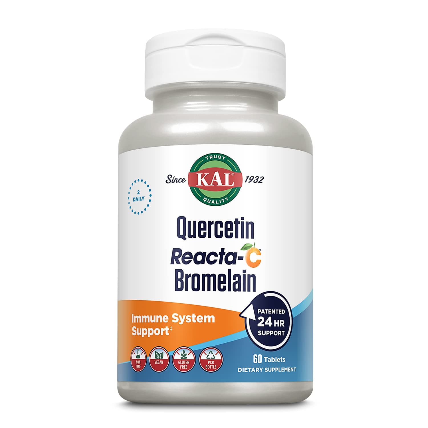Kal Quercetin Reacta-c Bromelain Tablets, 60 Count