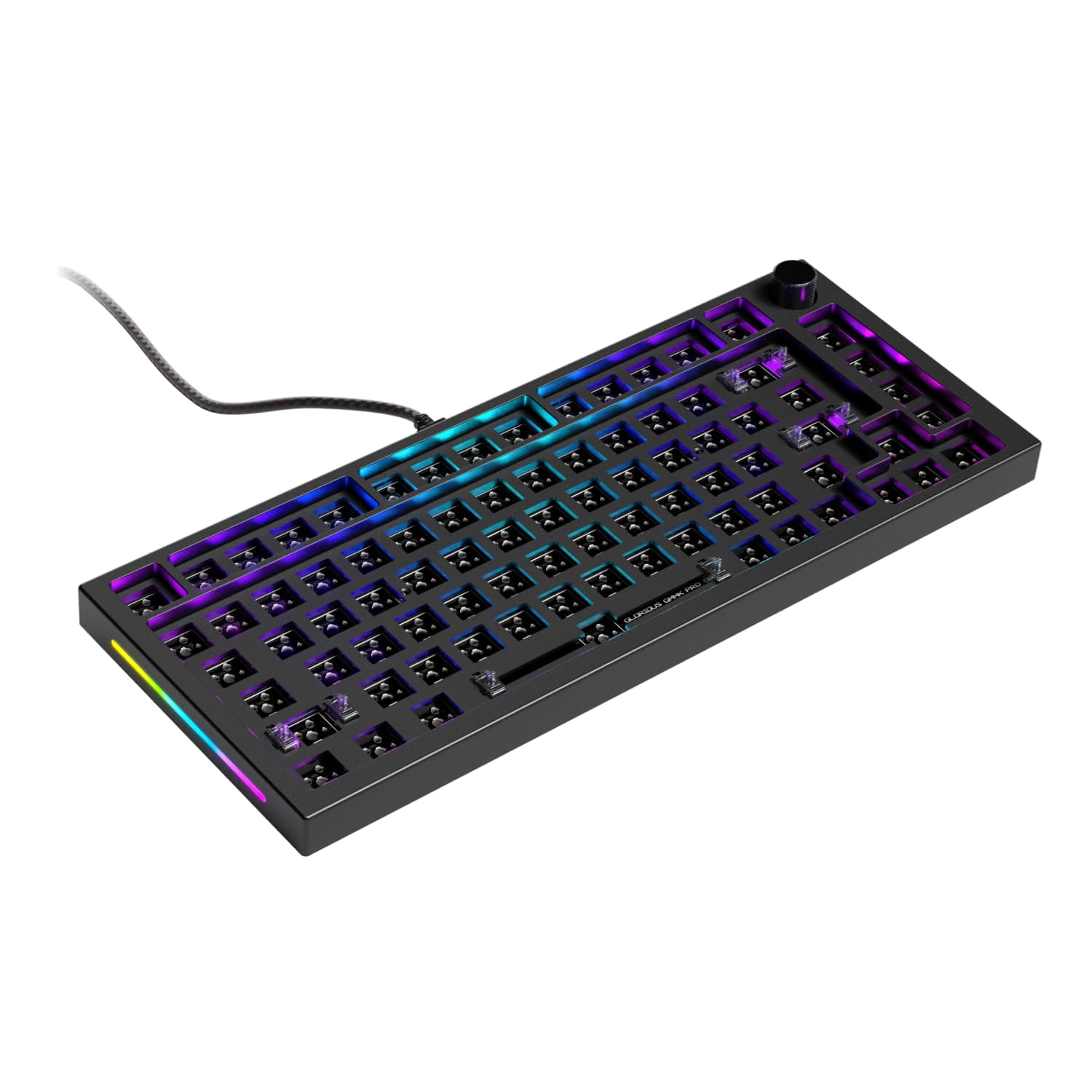 GLORIOUS Gaming GMMK PRO 75% Barebones Black (Frame Only) - Modular Mechanical Gaming Keyboard, TKL Size (75%), 3.3lb Frame, RGB, Fully Customisable, 5-Pin Switch Support