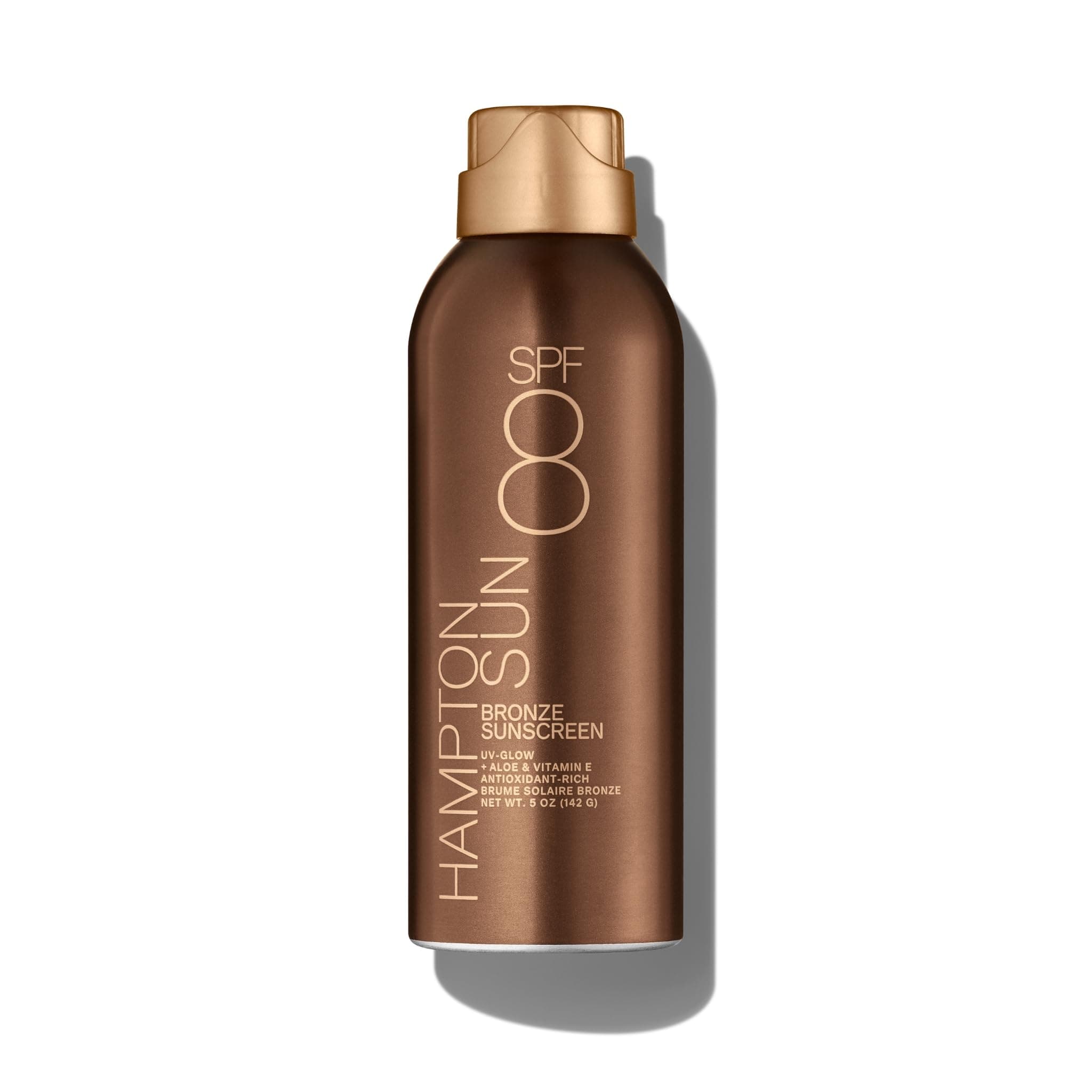 Hampton Sun SPF 8 Bronze Continuous Mist Sunscreen | Sunbathing Enhancer | Touch of Warm Bronze for an Instant, Radiant Glow | Antioxidant-Rich Moisture with Vitamin E + Aloe Vera | Oil-Free
