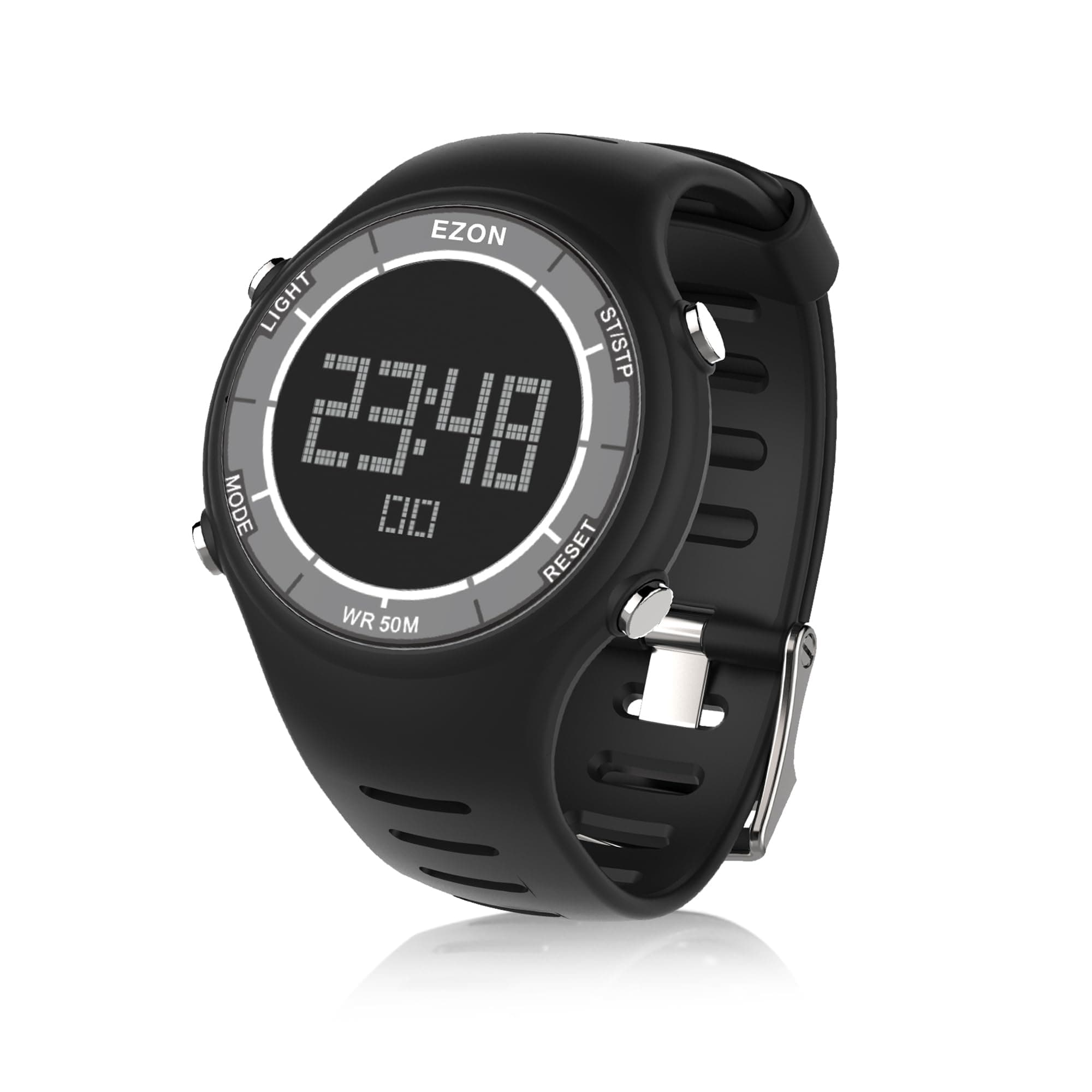 EZON Digital Watch with Stopwatch Countdown Timer Alarm EL Backlight,Ultra-Thin Large Display 5ATM Waterproof Digital Wrist Watches for Men Women