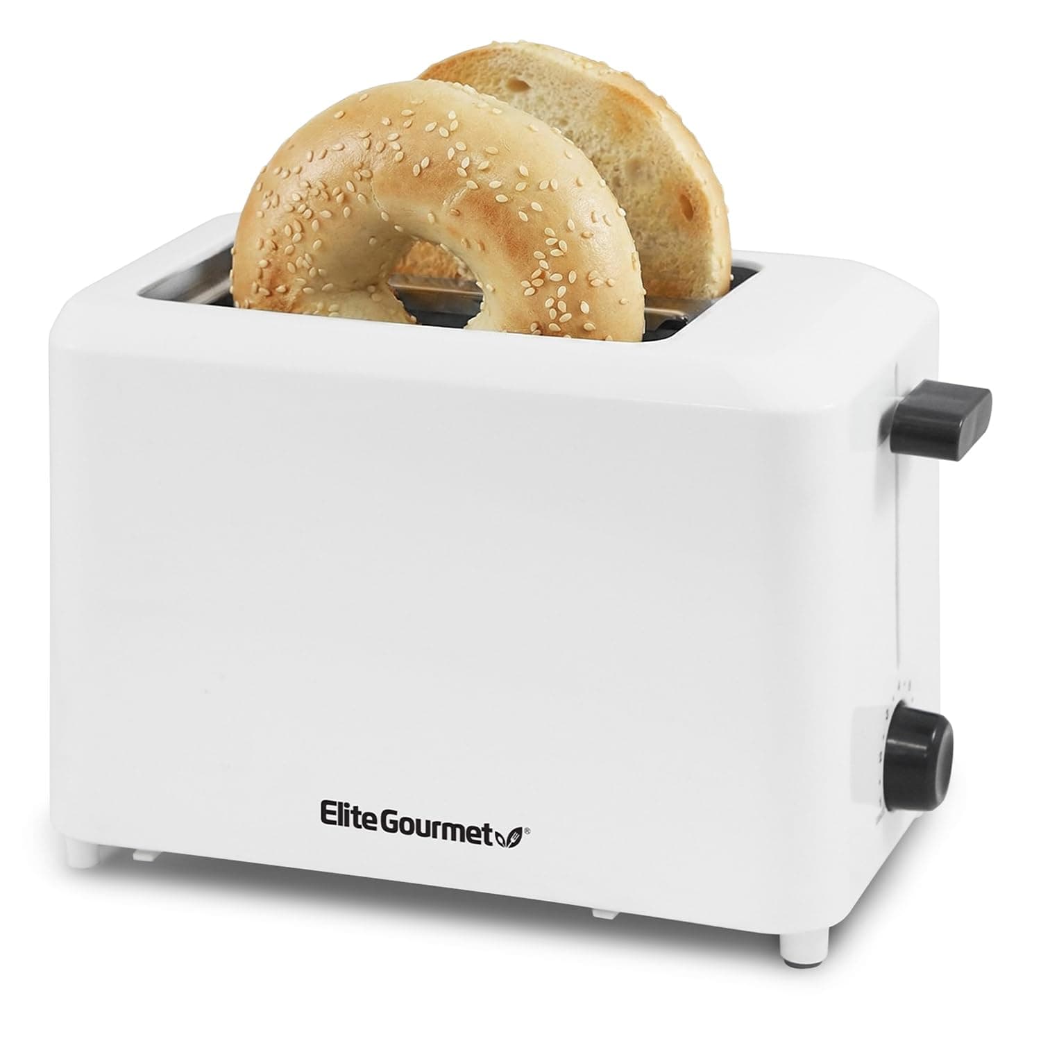 Elite Gourmet ECT-1027 Cool Touch Toaster, 7 Toast Settings Cancel Functions, Slide Out Crumb Tray, Extra Wide 1.5" Slots for Bagels Waffles Specialty Breads, Puff Pastry, Snacks, White