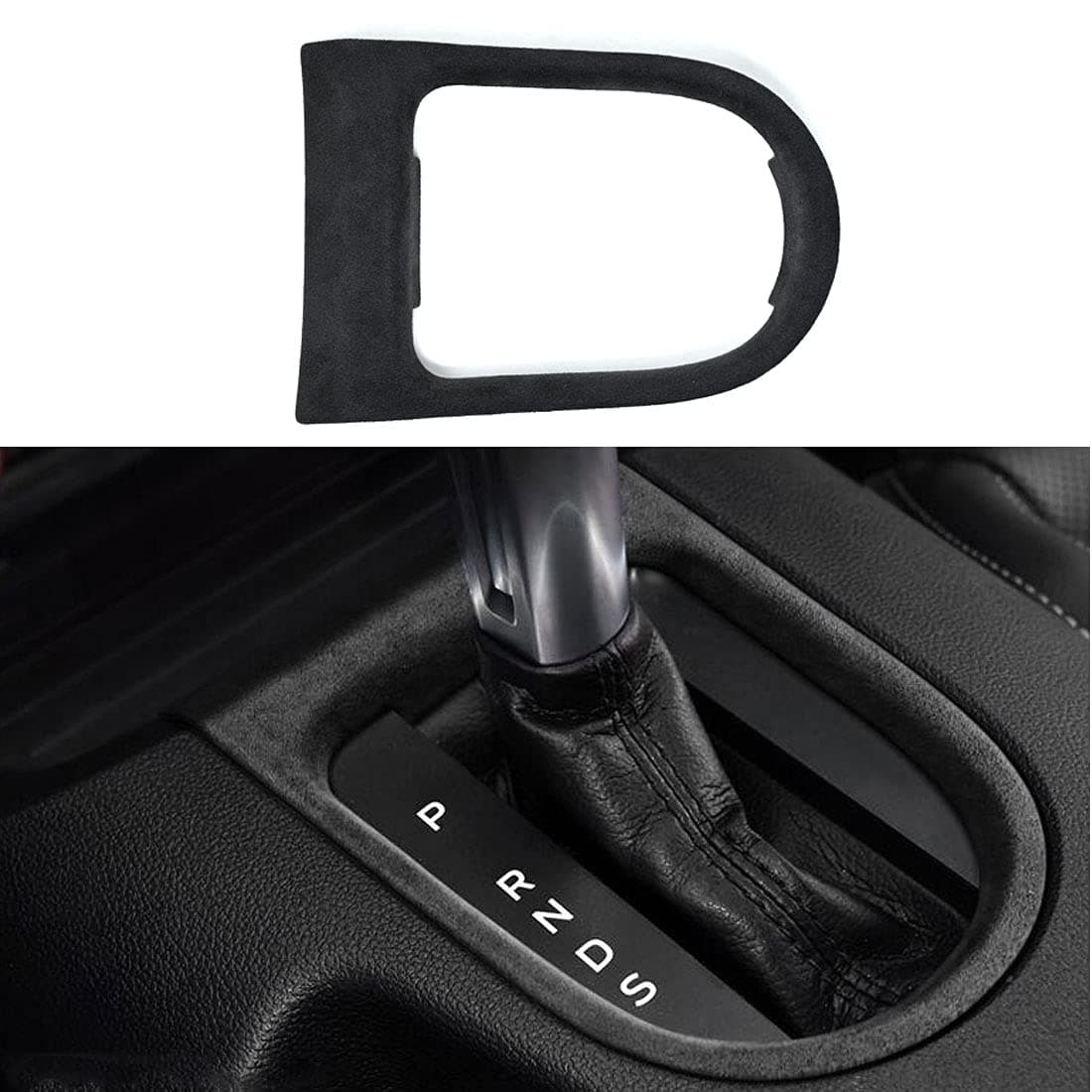 GZXinWei Gear Shift Panel Protective Black Suede Frame Cover Panel Trim Sticker Styling for Mustang 2015 2016 2017 2018 2019 2020 2021
