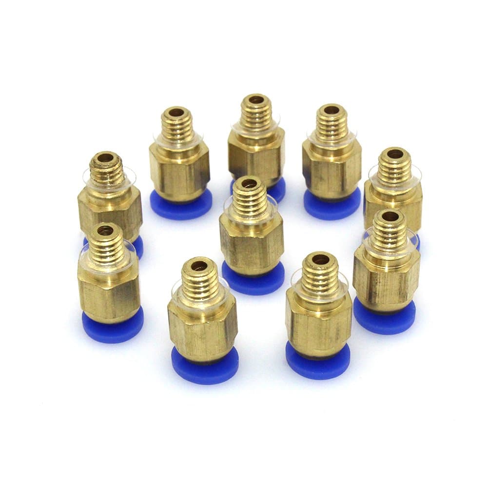 PoPprint PC4-M6 Straight Fitting 4mm thread M6 Connector for 3D Printer (Pack of 10 pcs)