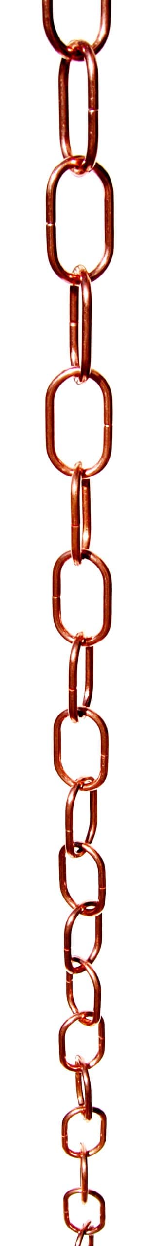 Single Loop Extension Copper Rain Chain, 4-Feet
