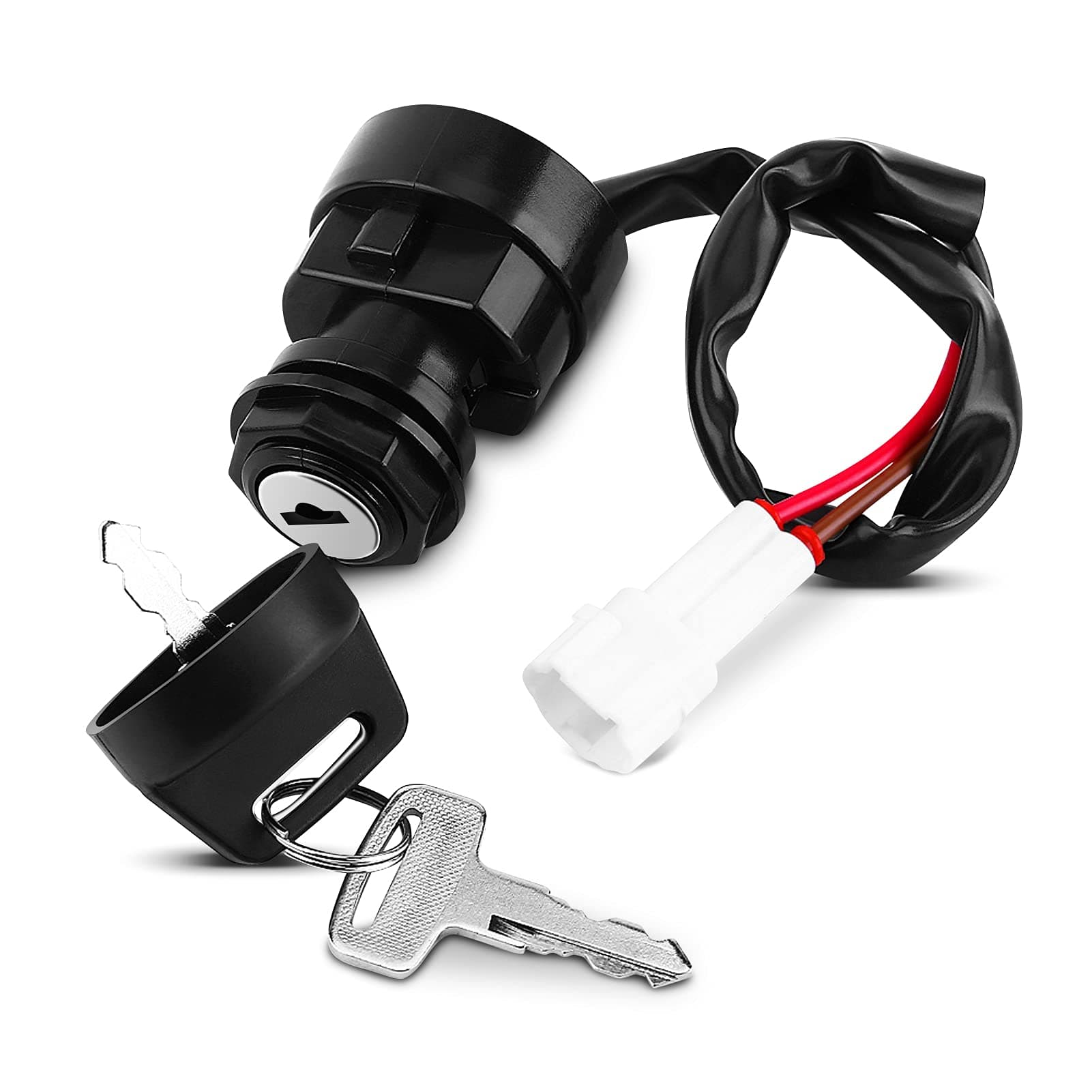Motorcycle Ignition Switch With 2 Matching Keys, 2 Wire Universal 2 Position Assembly for YFM 350 Bruin 660R 700R 350X