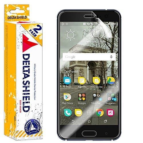 DeltaShield Screen Protector for HTC U11 (2-Pack)(Case Friendly) Anti-Bubble Military-Grade Clear TPU Film