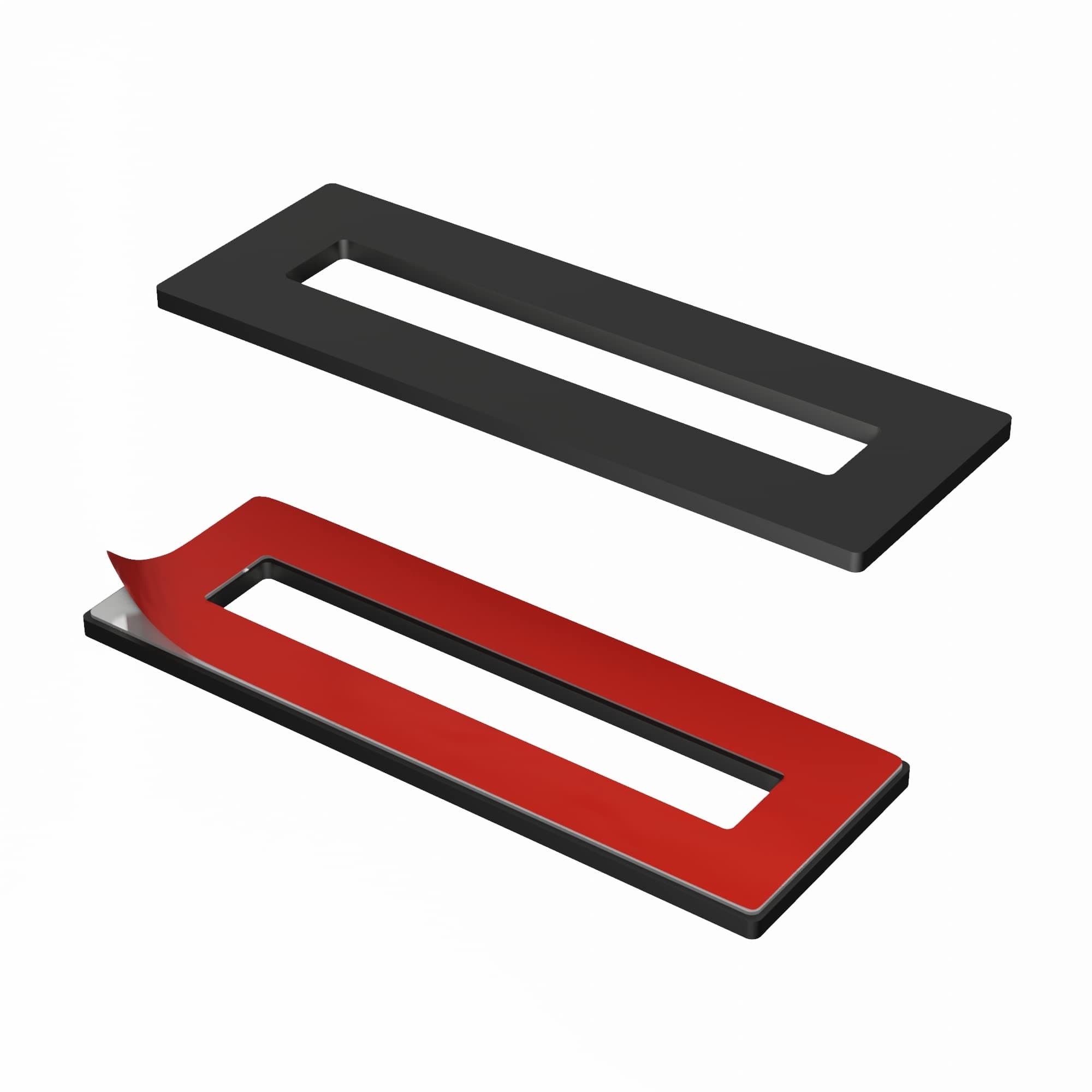 2 Pack Finger Pull Self-Stick STQ Flush Handle for Sliding Pocket Doors Self-Adhesive no Screws Needed (Black)