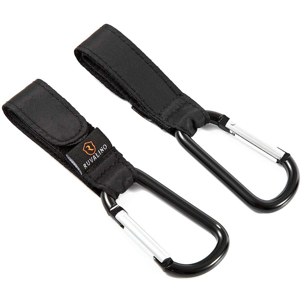 Buggy Clips, Universal Multi-Purpose Buggy Hooks Stroller Pram Clips for Changing Bag Holder and Shopping Bag, 2 Pack (Black)