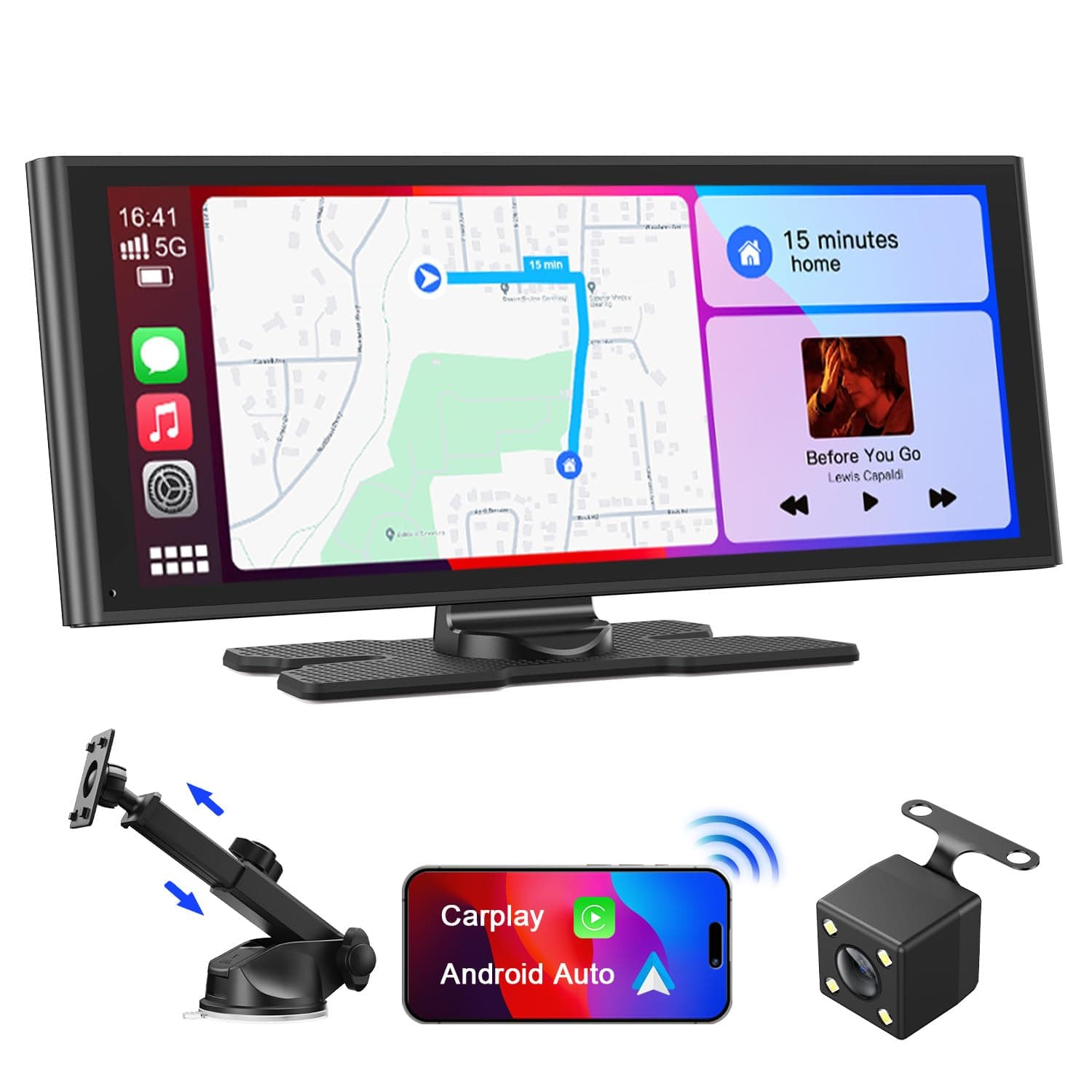 Avylet Wireless Car Play Screen for Apple Carplay & Android Auto, OTA Updates, 9.26" Portable Car Tablet with Backup Camera, Car Screen, GPS Navigation, Voice Control, Mirror Link, Bluetooth, FM, AUX